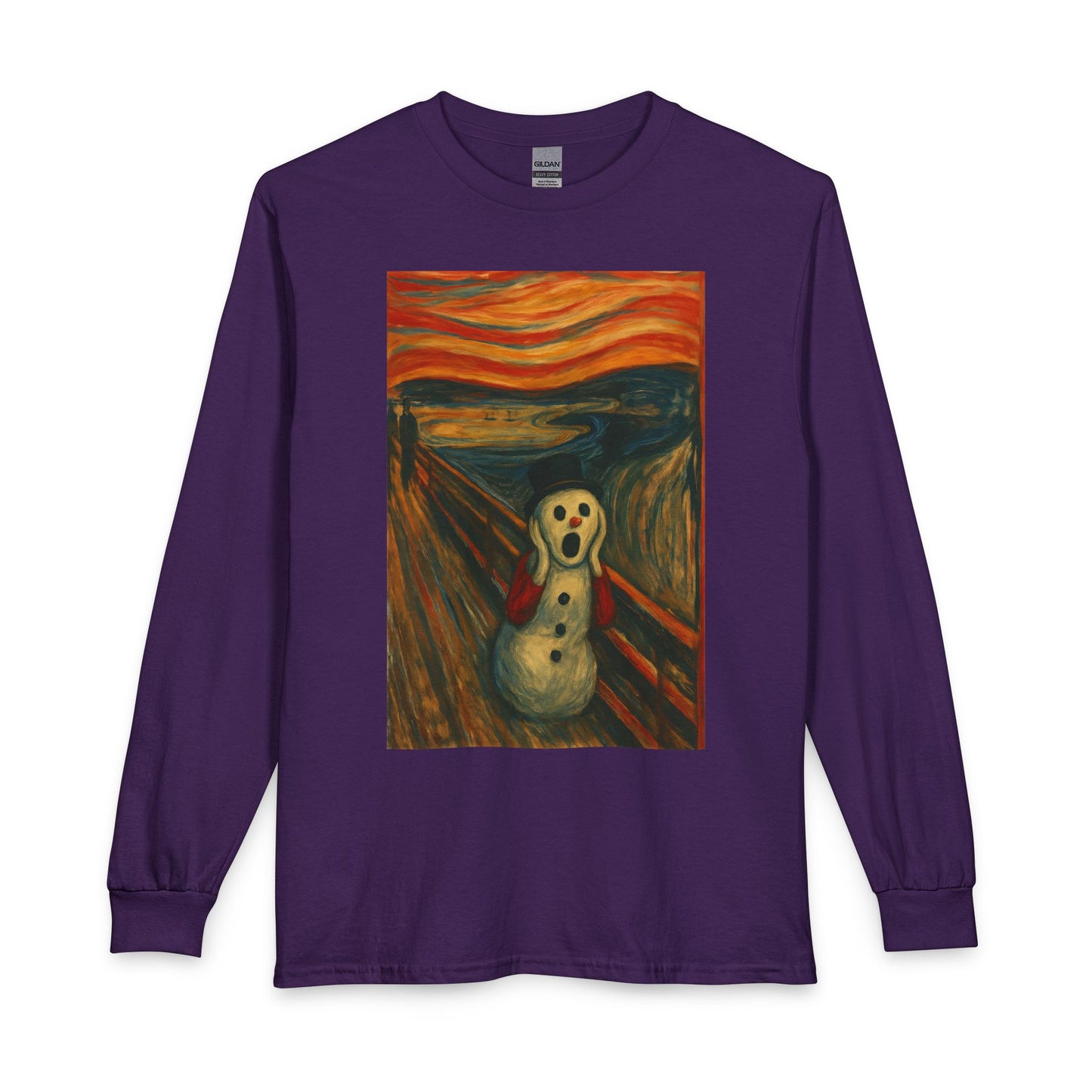 The Scream Snowman Long Sleeve T-Shirt | Surreal Art Print