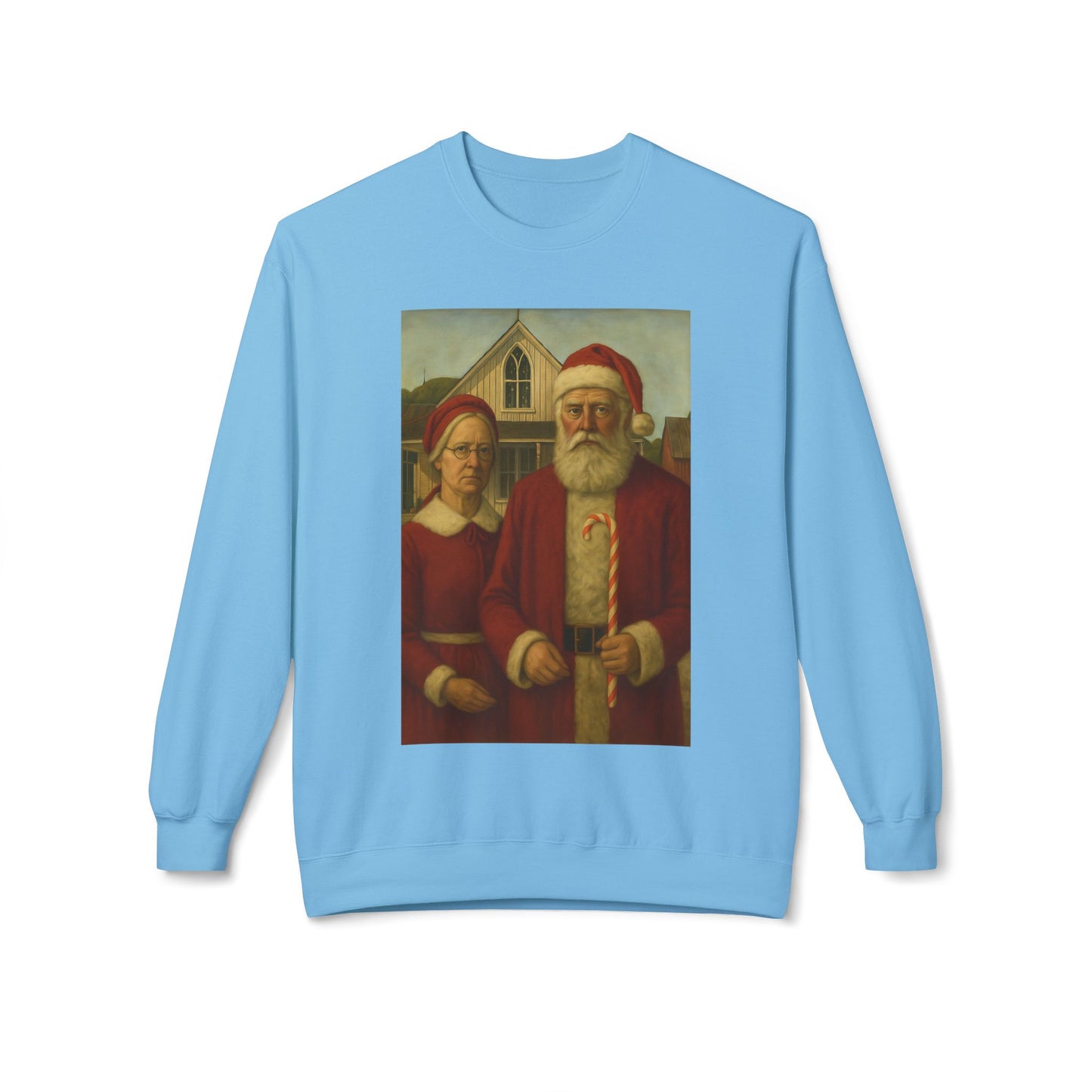 Santa and Mrs. Claus Portrait Sweatshirt | Vintage Holiday Illustration