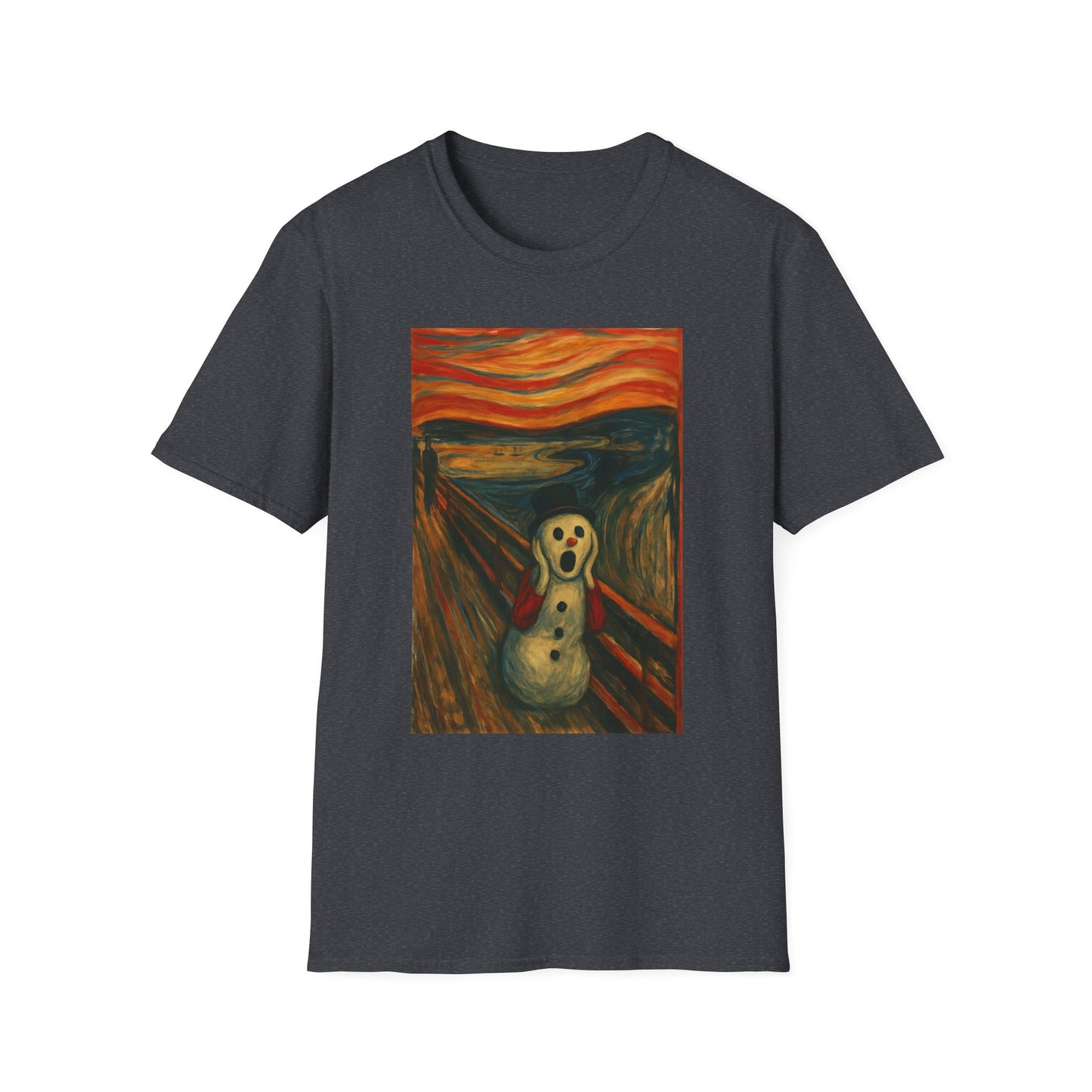 Screaming Figure Snowman T-Shirt | Surreal Expressionist Art Print