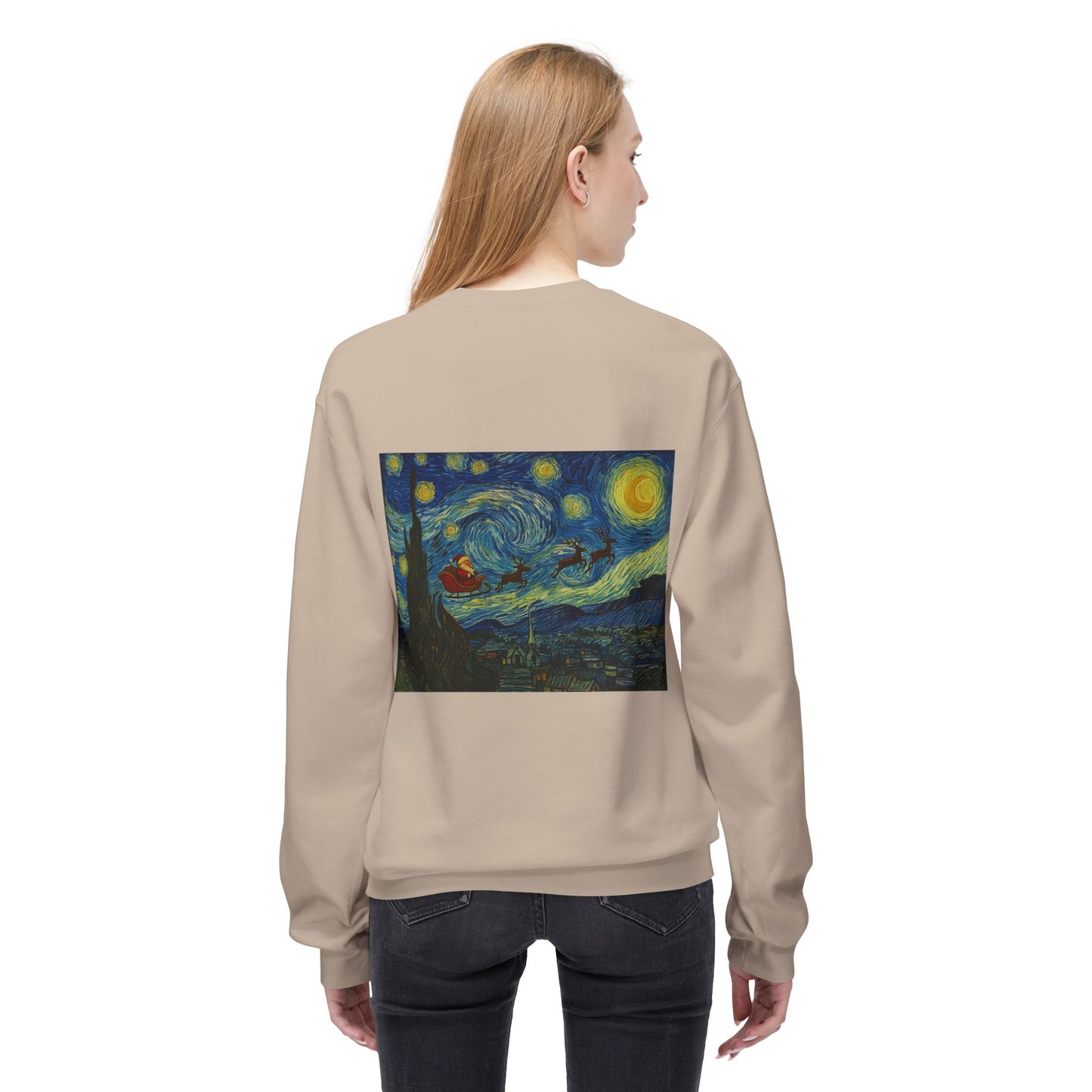 Starry Night Parody Crewneck Sweatshirt | Van Gogh Style Night Sky Print