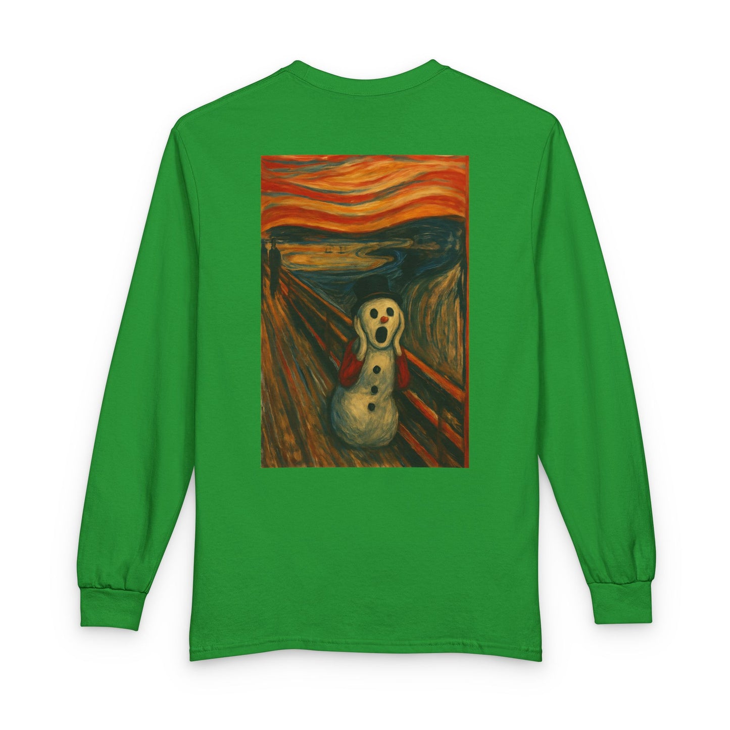 The Scream Snowman Long Sleeve T-Shirt | Surreal Art Print