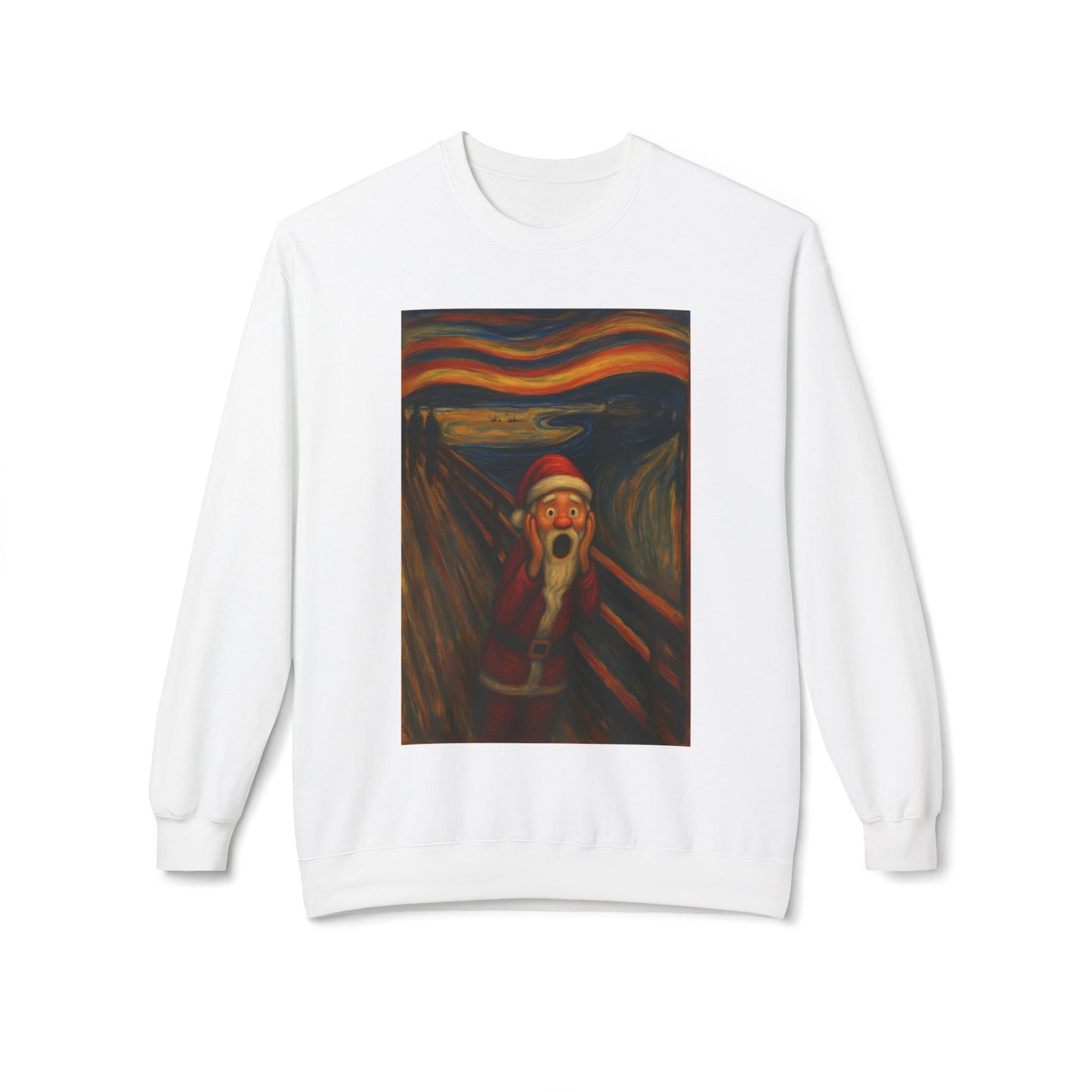Santa Scream painting Crewneck Sweatshirt | Christmas holiday art
