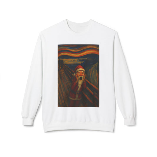 Santa Scream painting Crewneck Sweatshirt | Christmas holiday art