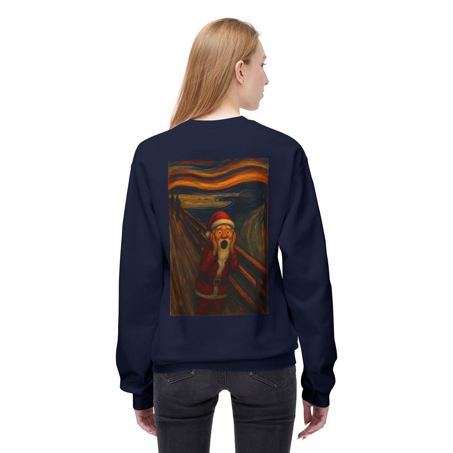 Santa Scream painting Crewneck Sweatshirt | Christmas holiday art