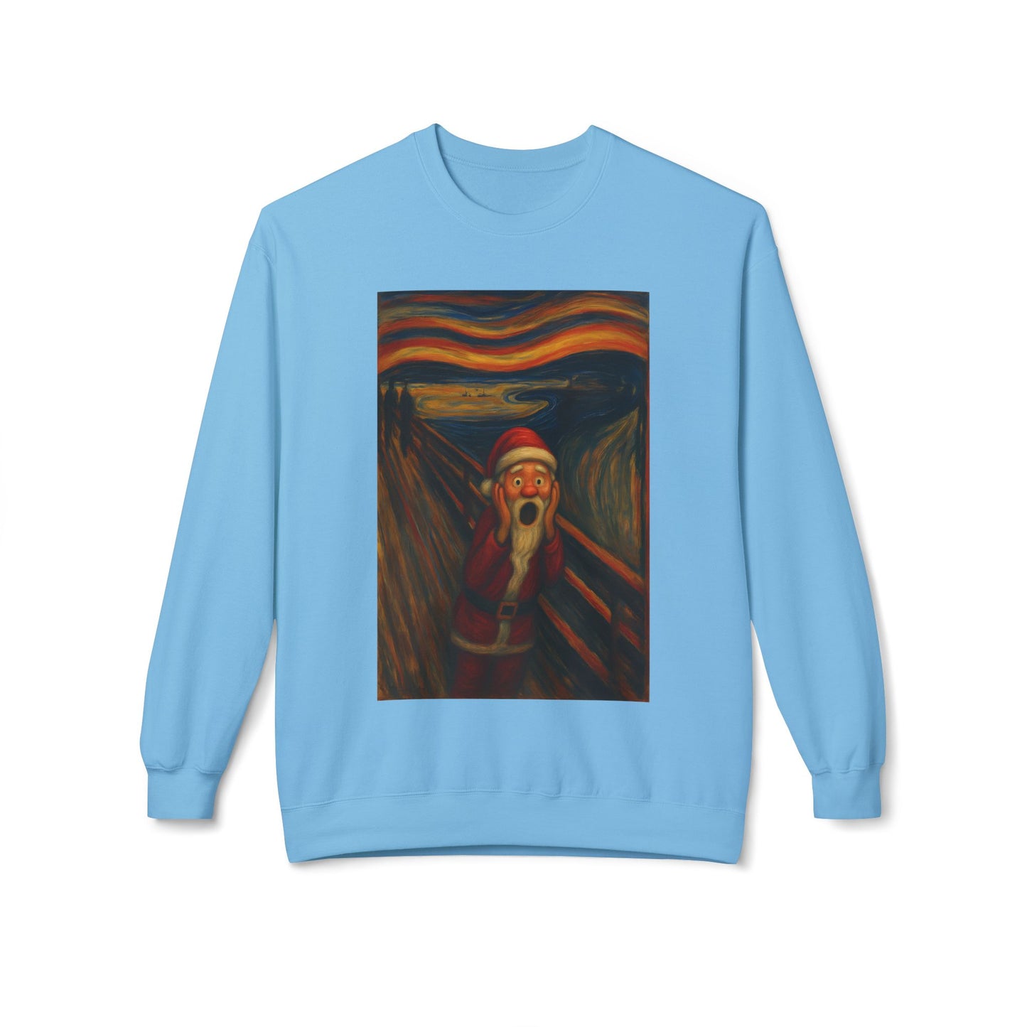 Santa Scream painting Crewneck Sweatshirt | Christmas holiday art