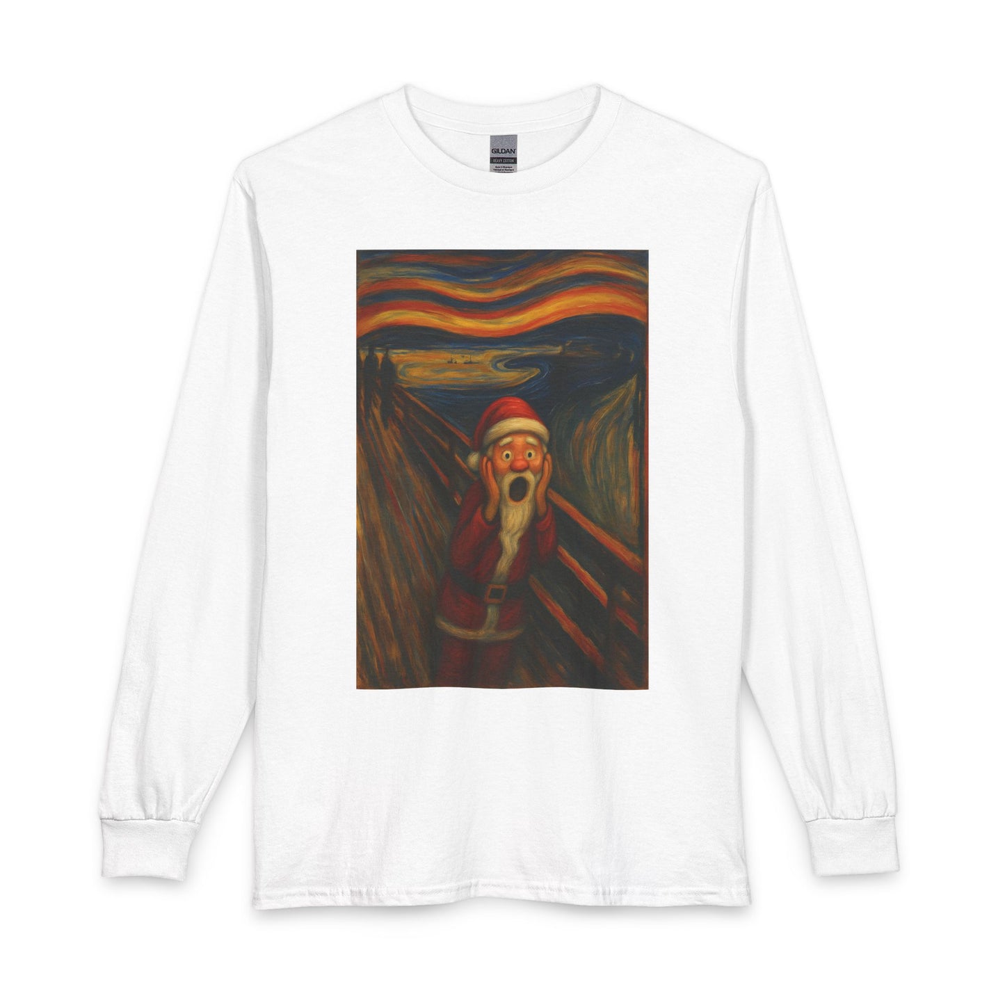 Santa Scream T-Shirt | Parody of The Scream, Holiday Illustration
