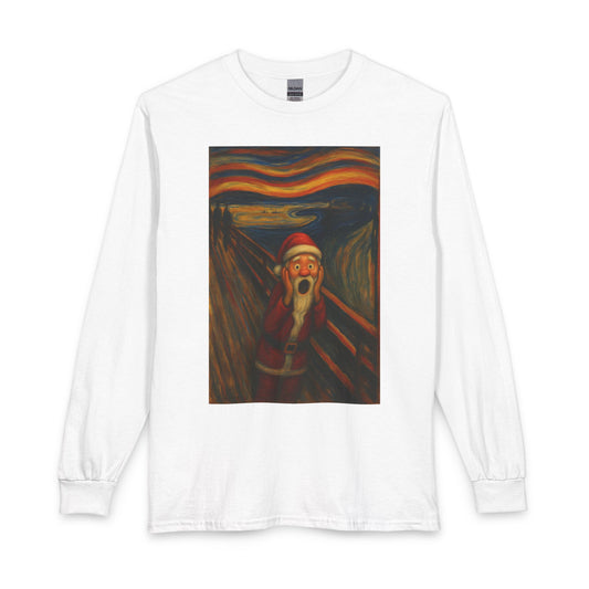 Santa Scream T-Shirt | Parody of The Scream, Holiday Illustration
