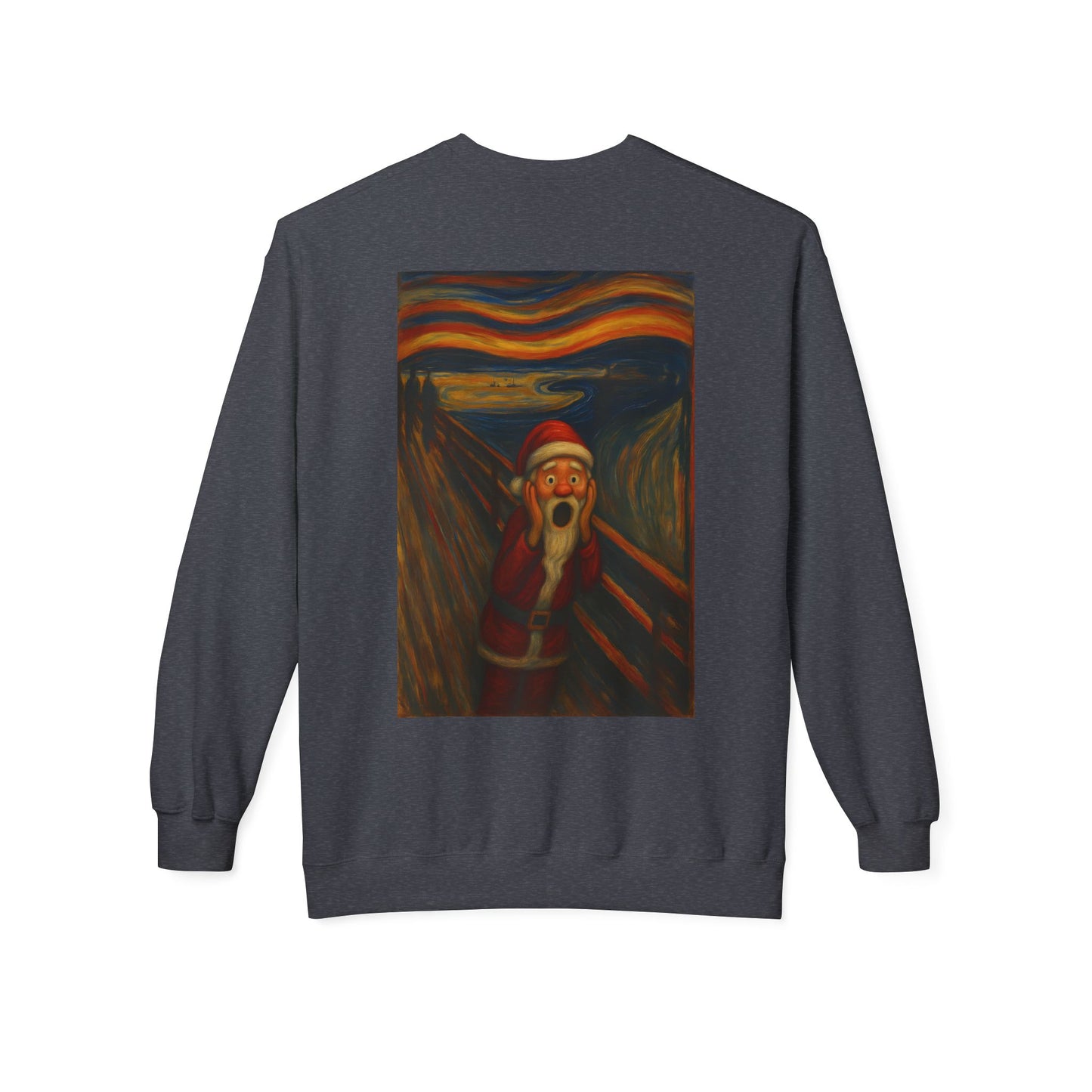 Santa Scream painting Crewneck Sweatshirt | Christmas holiday art