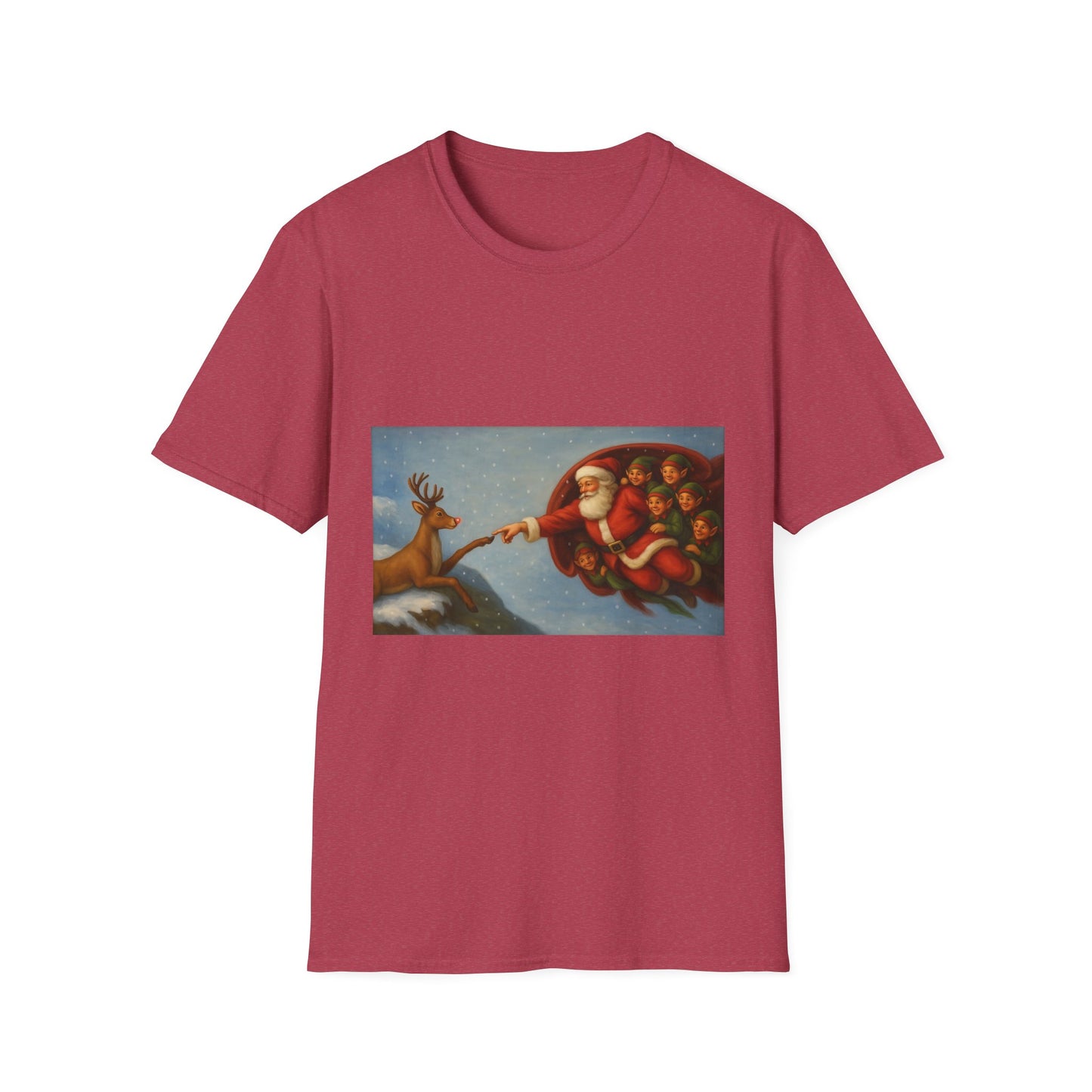 Santa and Reindeer T-Shirt | Christmas Holiday Illustration