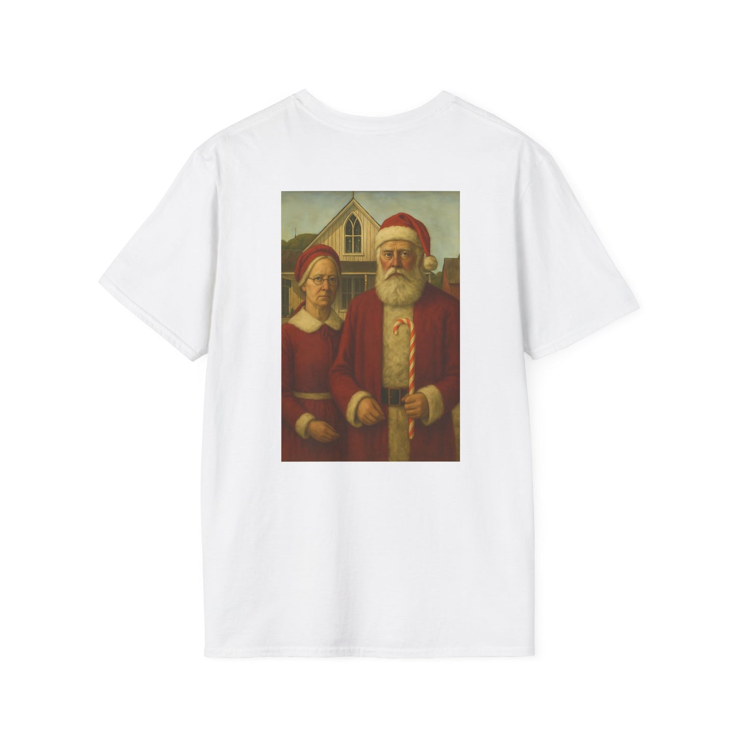 Vintage Santa Couple T-Shirt | Americana Gothic Christmas Portrait