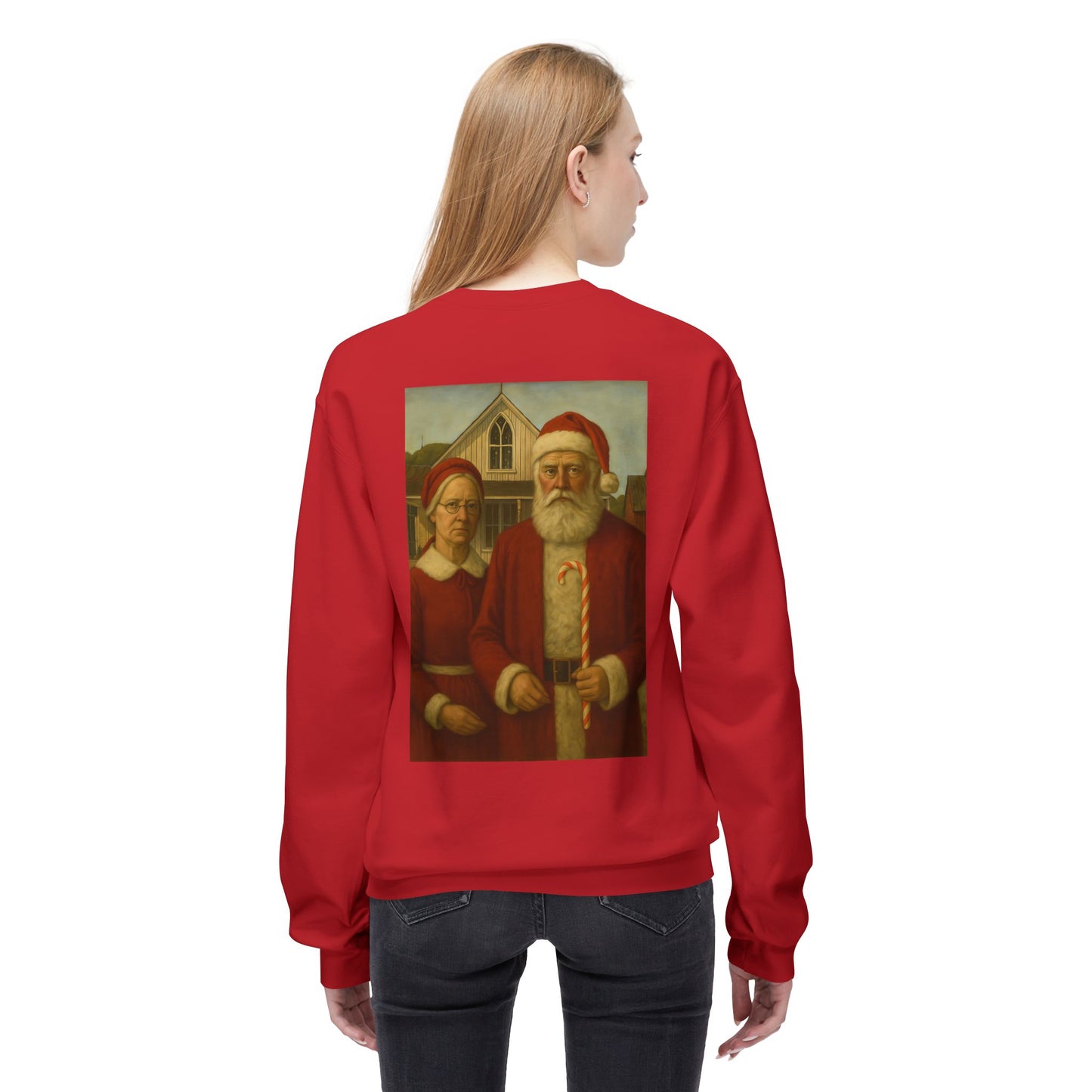 Santa and Mrs. Claus Portrait Sweatshirt | Vintage Holiday Illustration