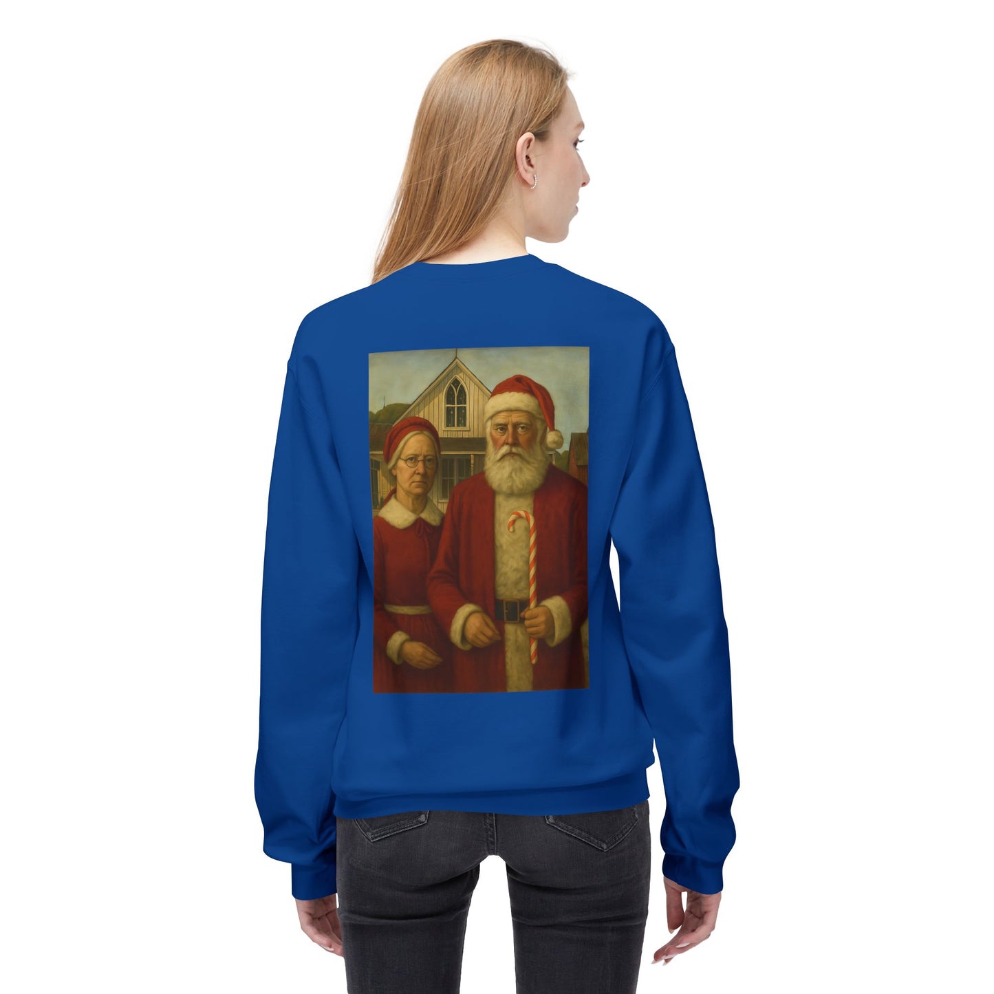Santa and Mrs. Claus Portrait Sweatshirt | Vintage Holiday Illustration
