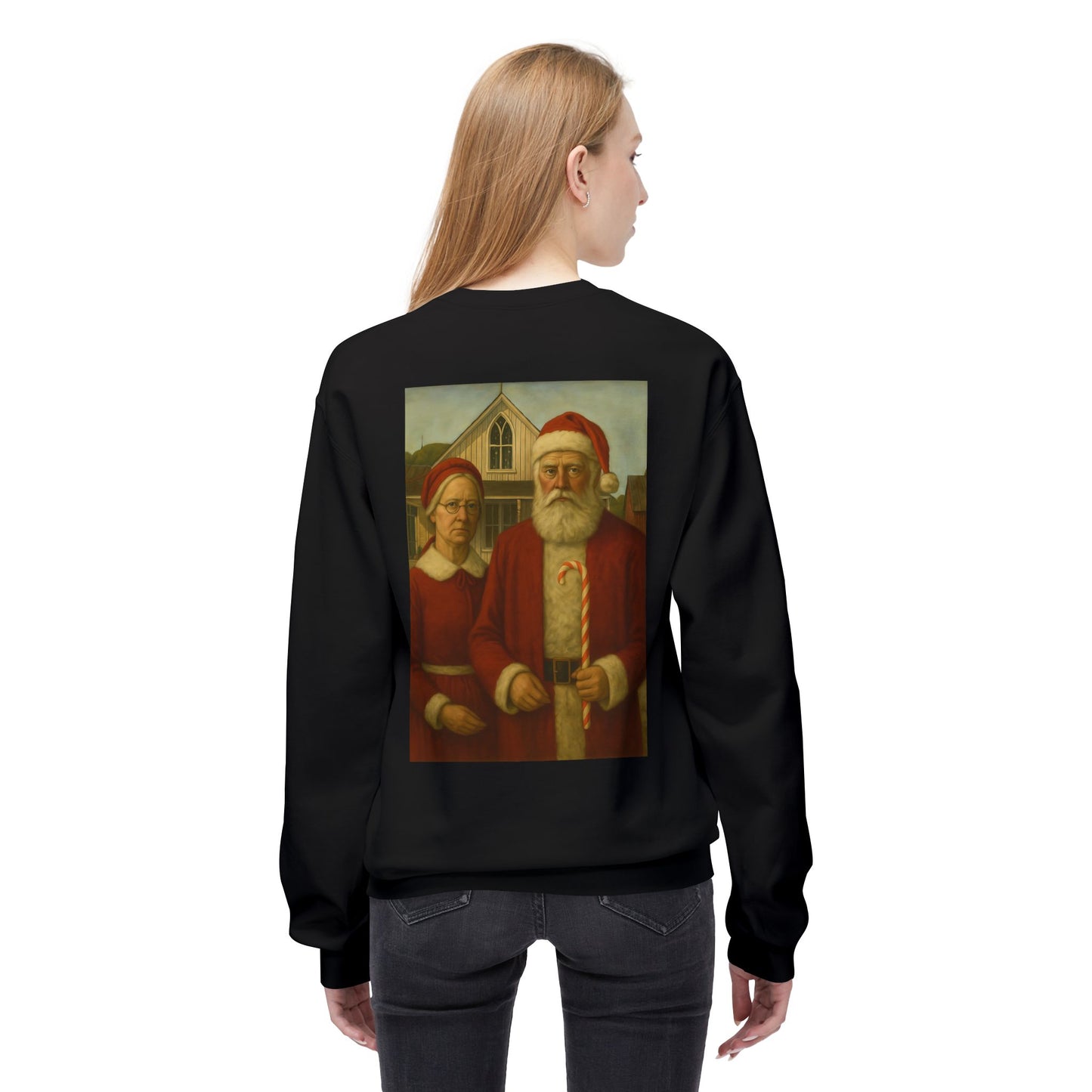 Santa and Mrs. Claus Portrait Sweatshirt | Vintage Holiday Illustration