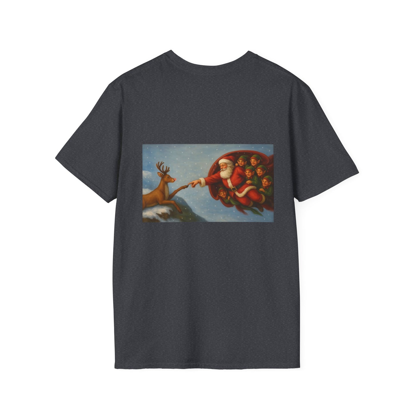 Santa and Reindeer T-Shirt | Christmas Holiday Illustration