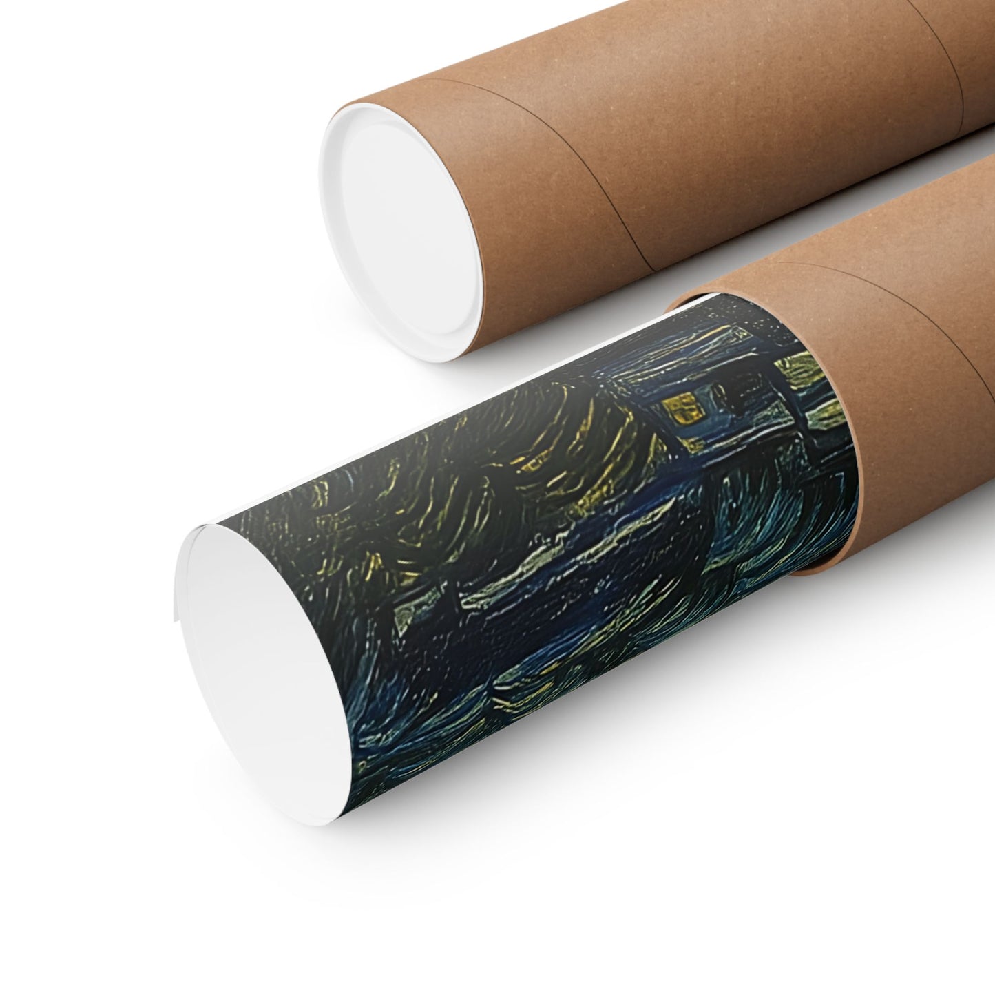 Santa Sleigh over Starry Night Poster | Matte Vertical Poster, Christmas Wall Art