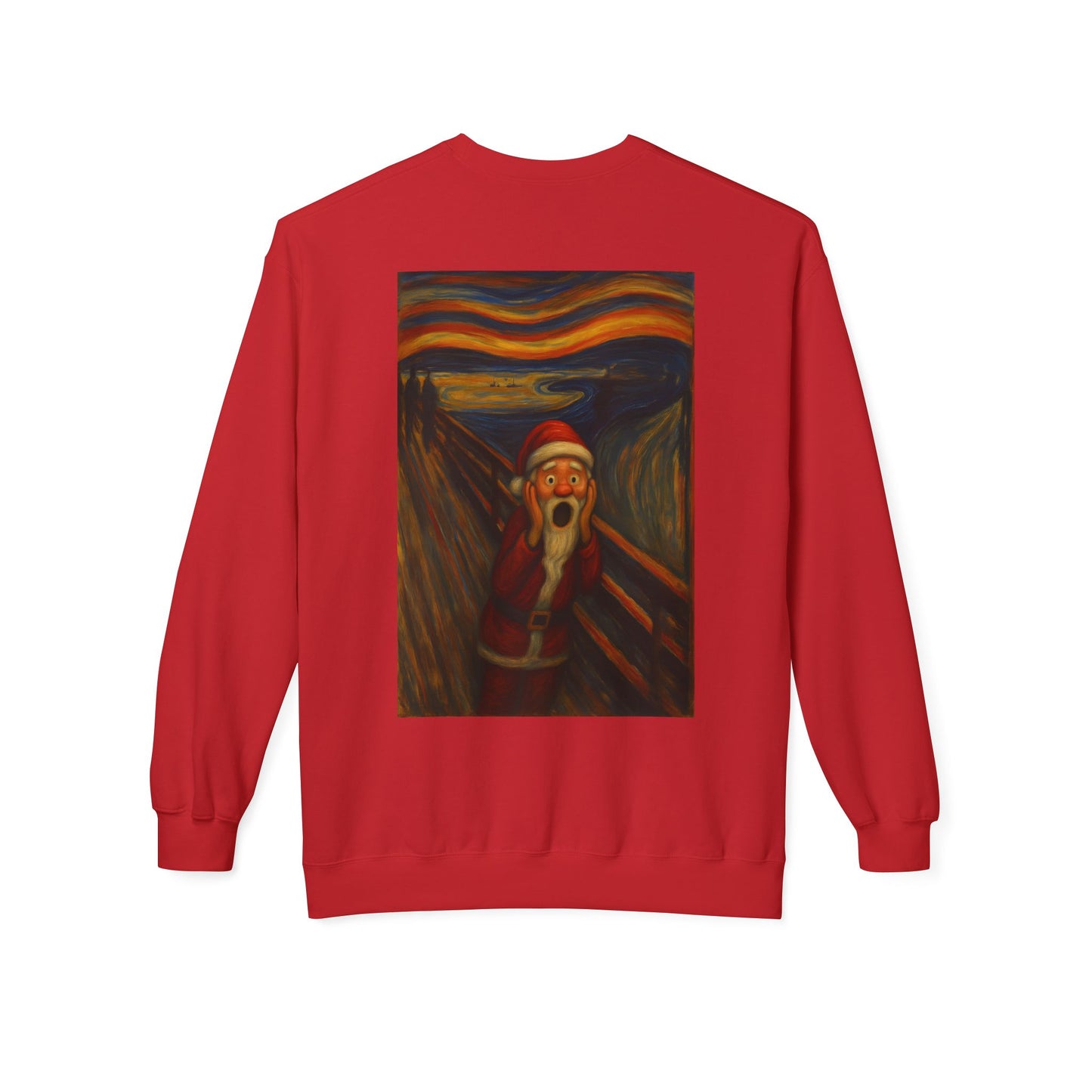 Santa Scream painting Crewneck Sweatshirt | Christmas holiday art