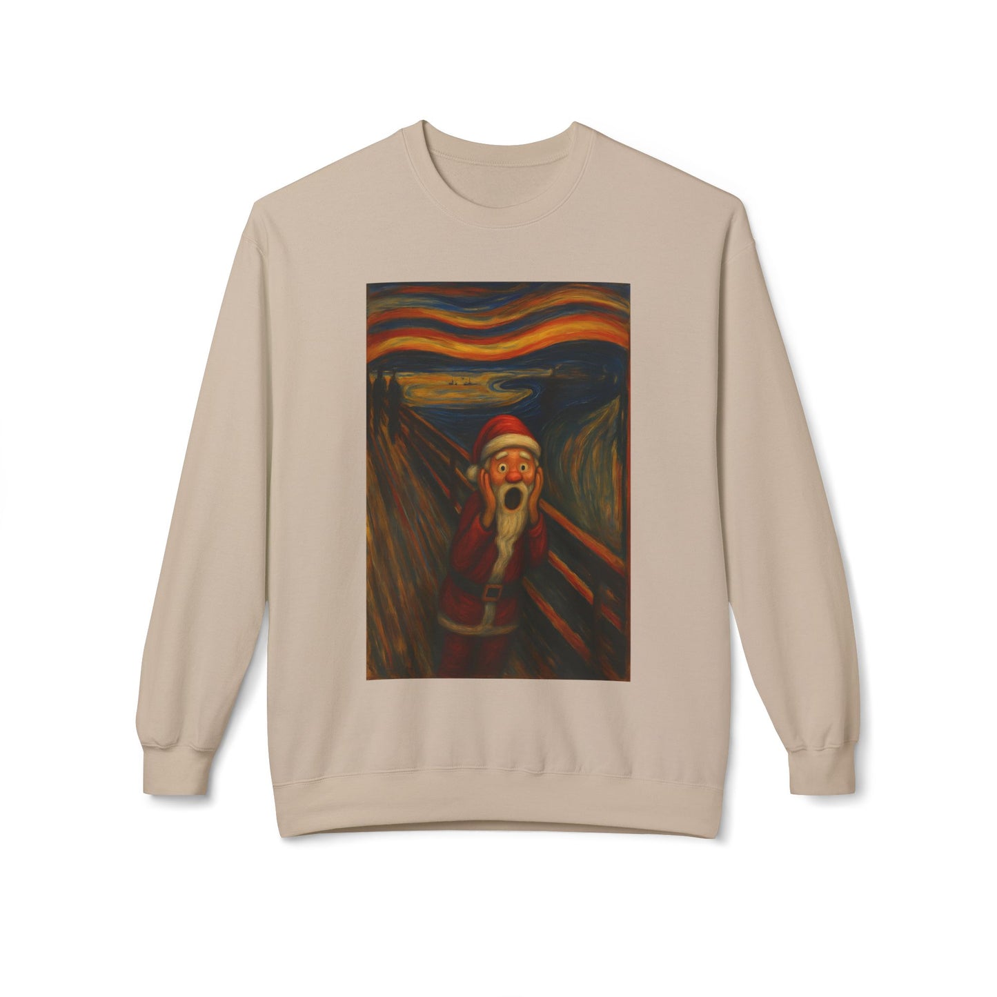 Santa Scream painting Crewneck Sweatshirt | Christmas holiday art
