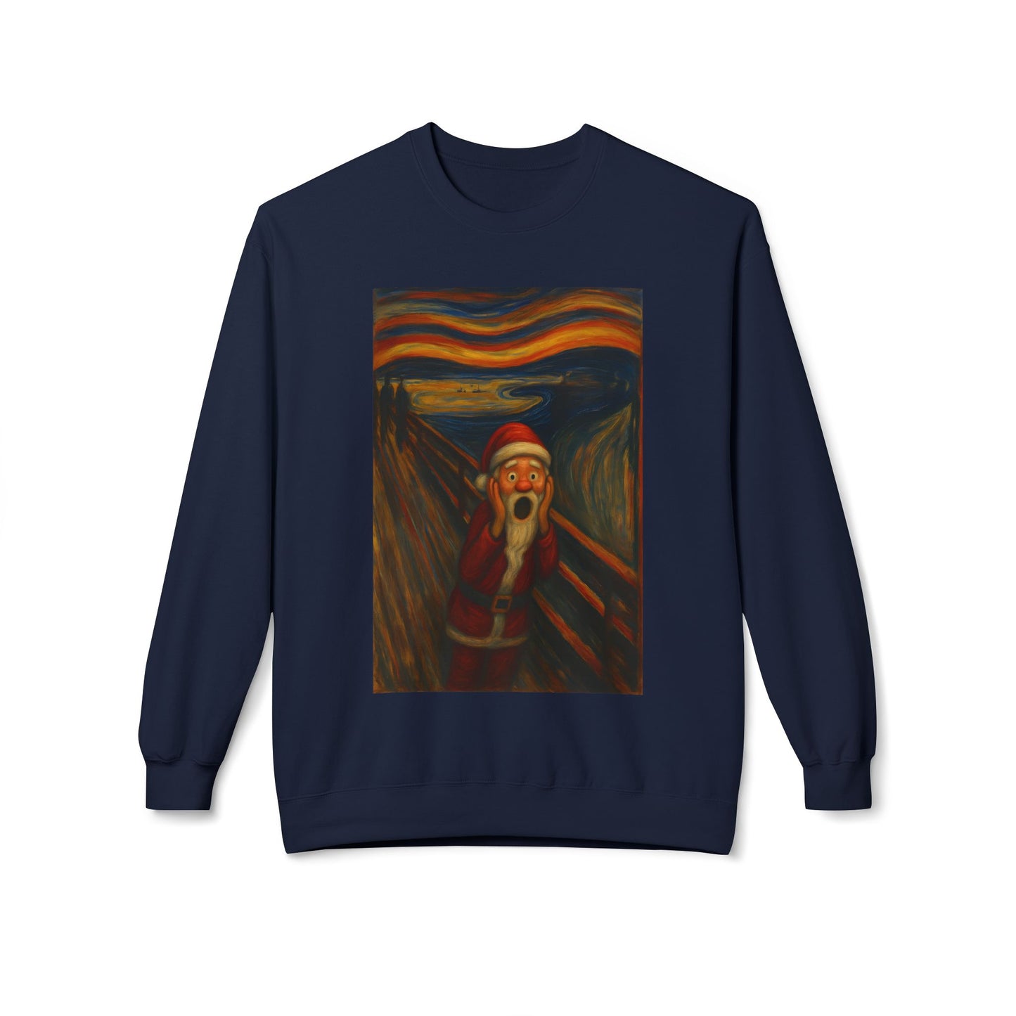 Santa Scream painting Crewneck Sweatshirt | Christmas holiday art