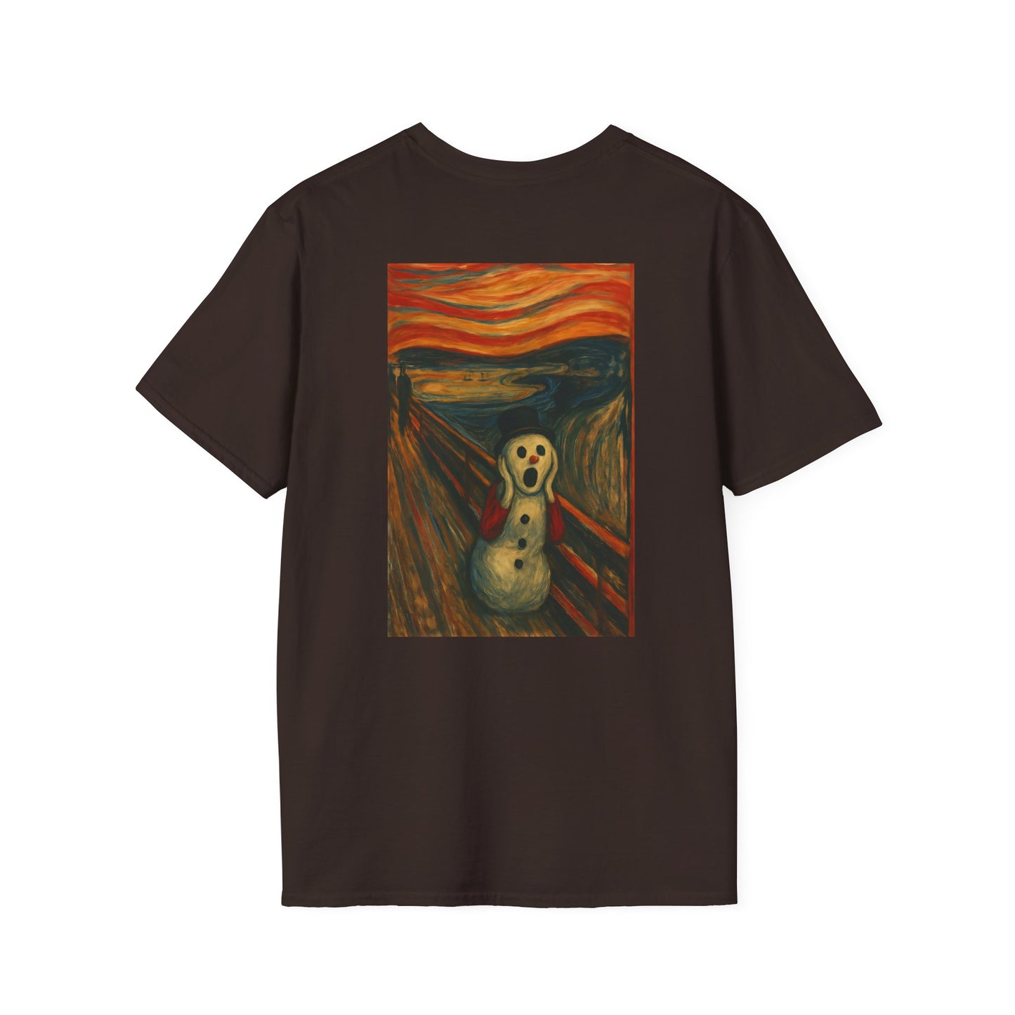Screaming Figure Snowman T-Shirt | Surreal Expressionist Art Print