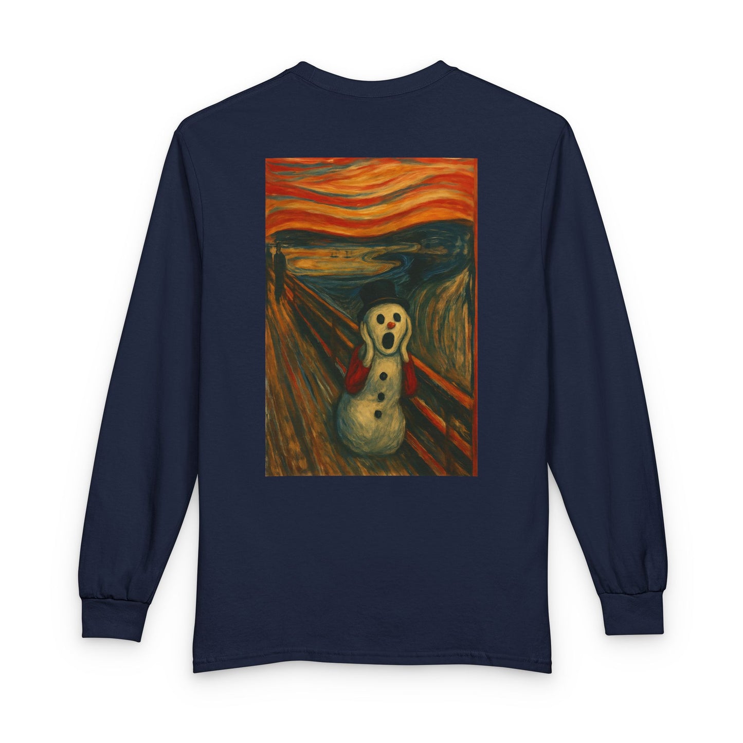 The Scream Snowman Long Sleeve T-Shirt | Surreal Art Print