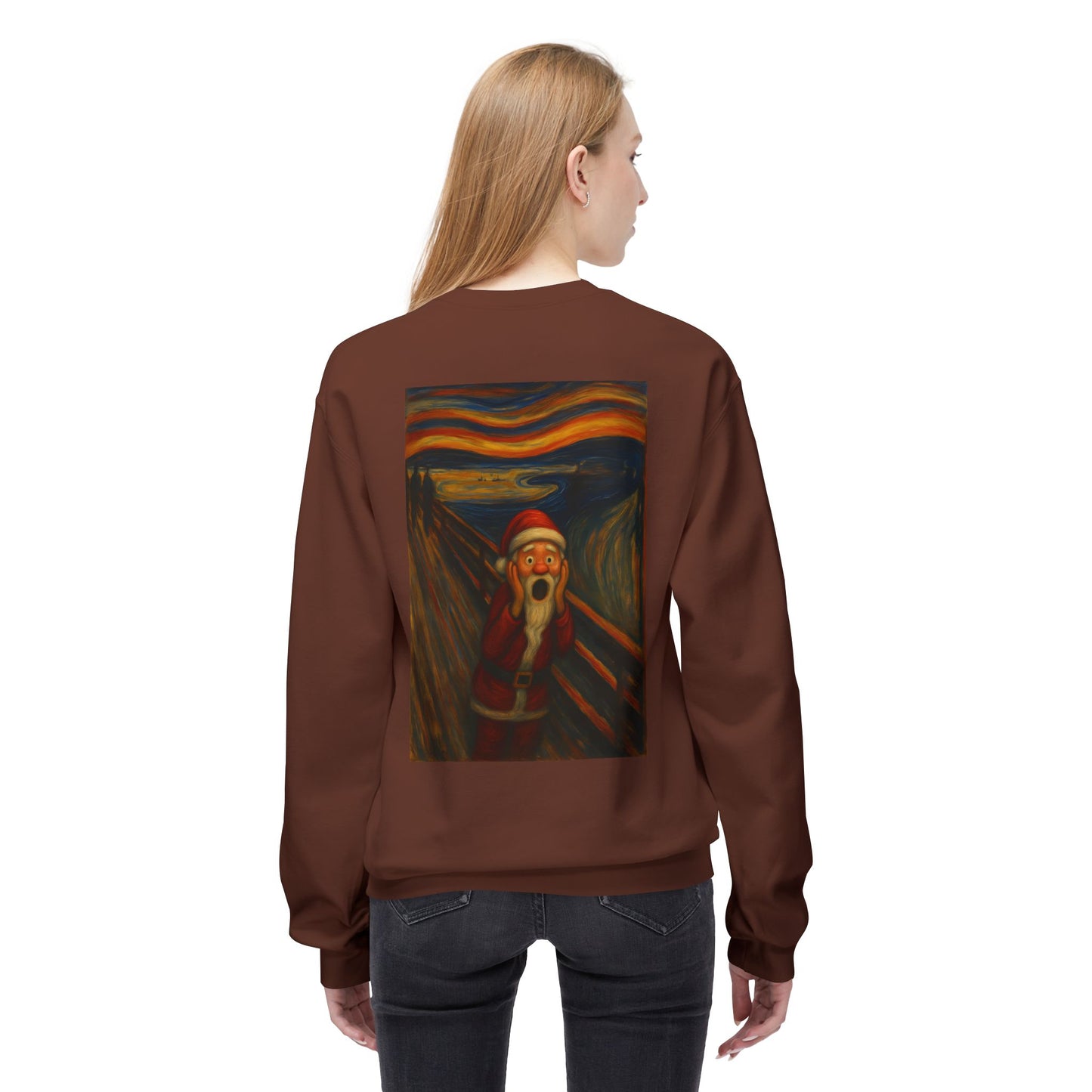 Santa Scream painting Crewneck Sweatshirt | Christmas holiday art