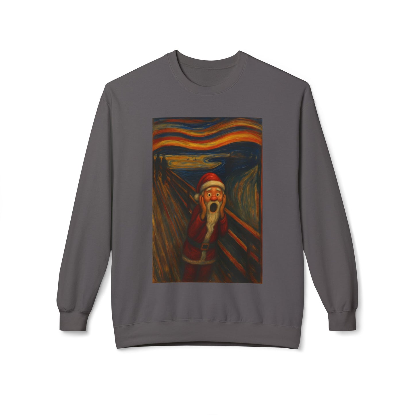 Santa Scream painting Crewneck Sweatshirt | Christmas holiday art