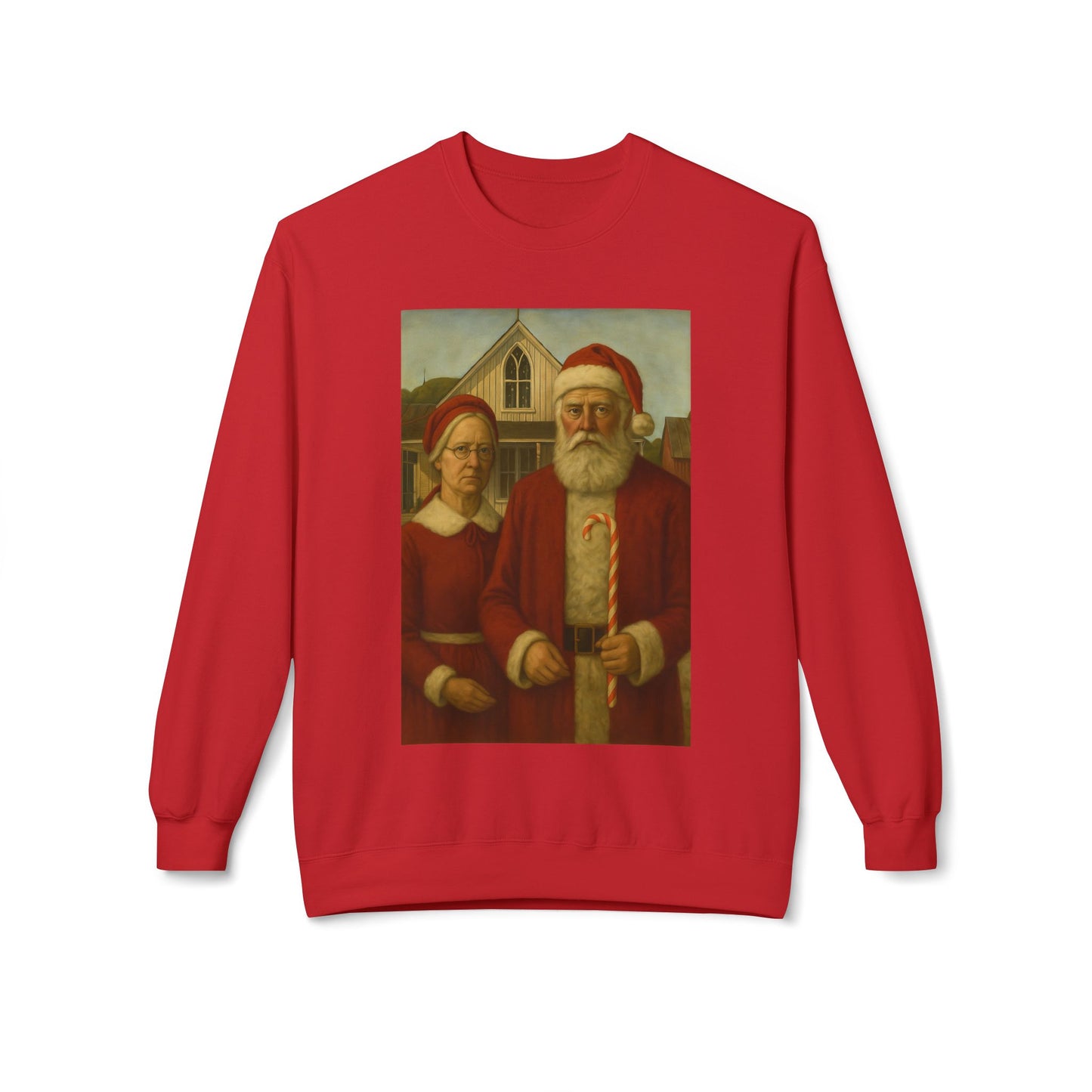 Santa and Mrs. Claus Portrait Sweatshirt | Vintage Holiday Illustration