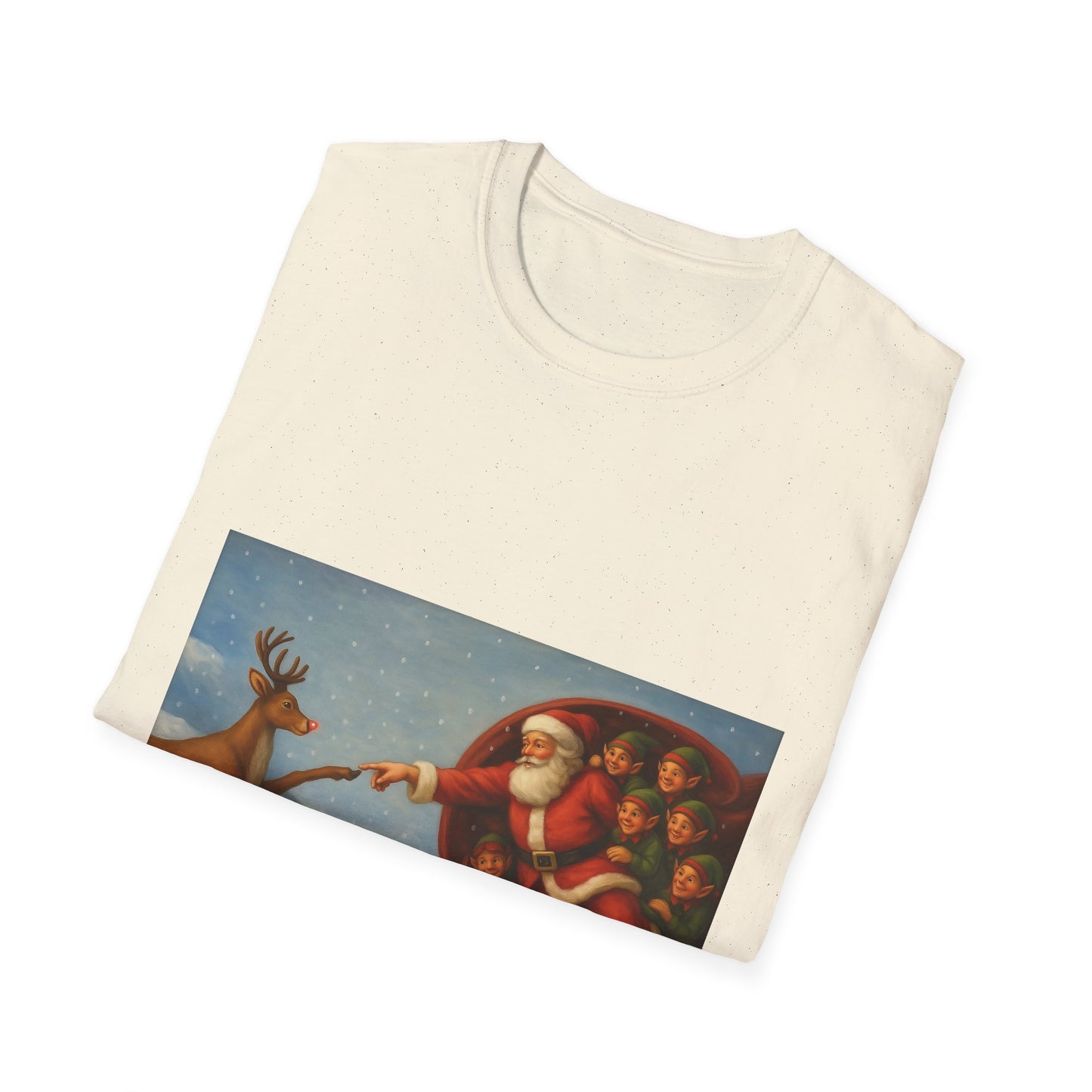 Santa and Reindeer T-Shirt | Christmas Holiday Illustration