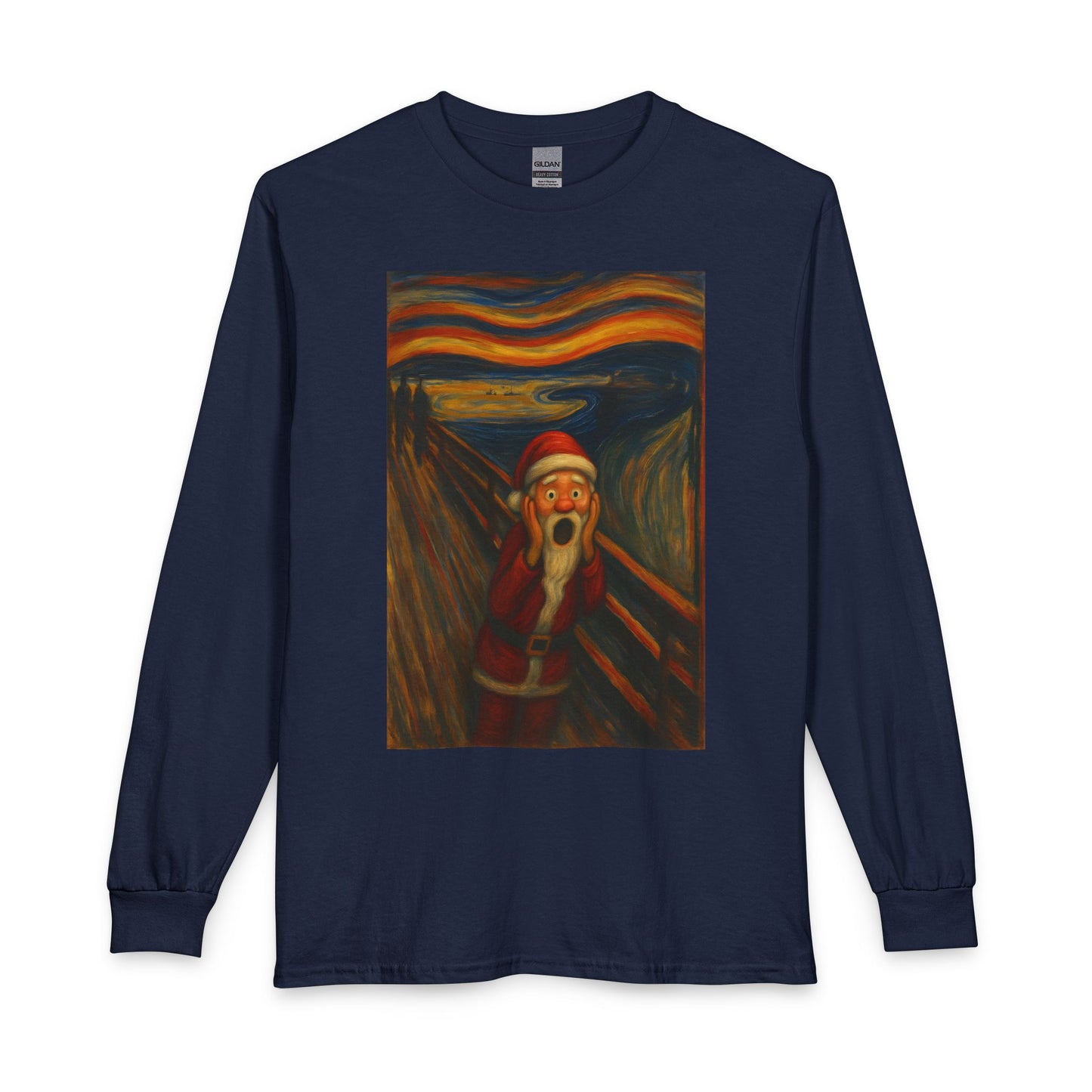 Santa Scream T-Shirt | Parody of The Scream, Holiday Illustration