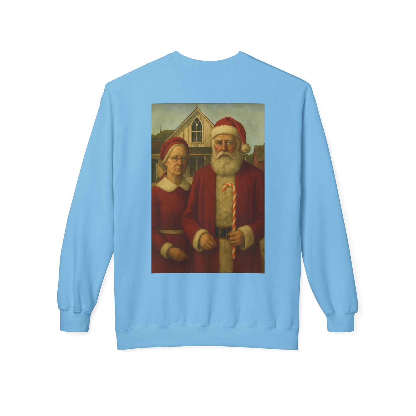 Santa and Mrs. Claus Portrait Sweatshirt | Vintage Holiday Illustration