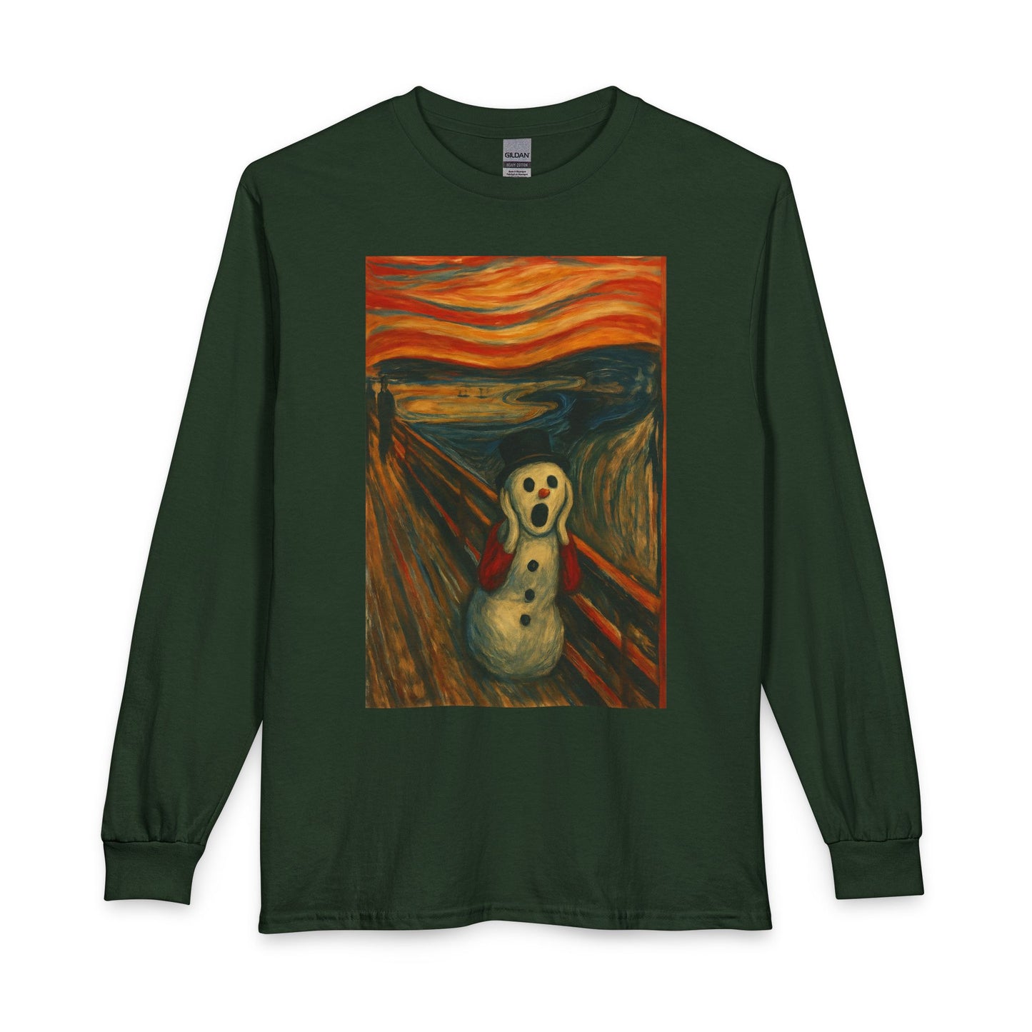 The Scream Snowman Long Sleeve T-Shirt | Surreal Art Print