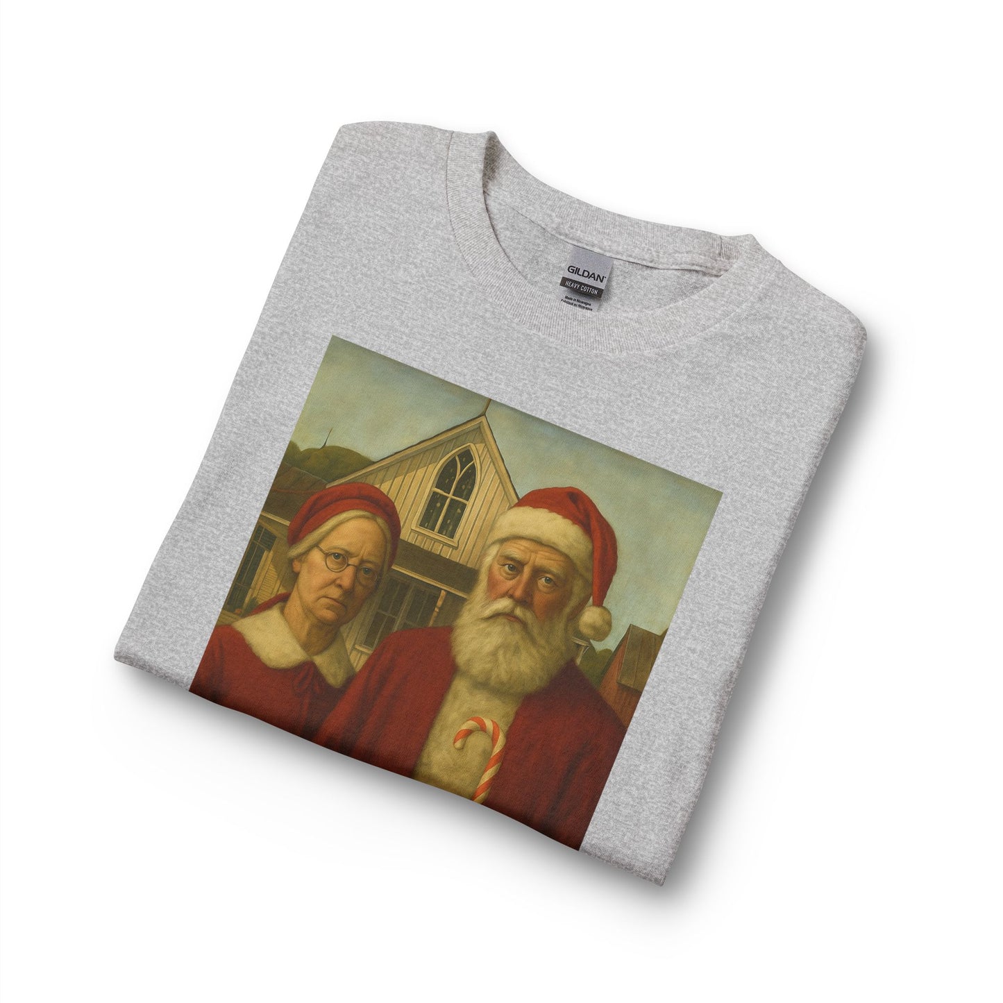 Vintage Santa and Mrs Claus Painting Long Sleeve Tee | Christmas Holiday Shirt