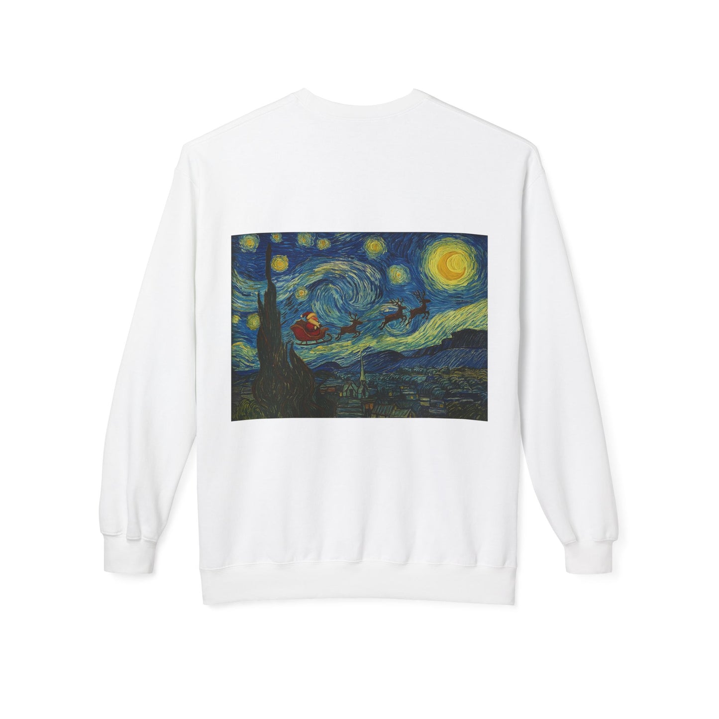 Starry Night Parody Crewneck Sweatshirt | Van Gogh Style Night Sky Print