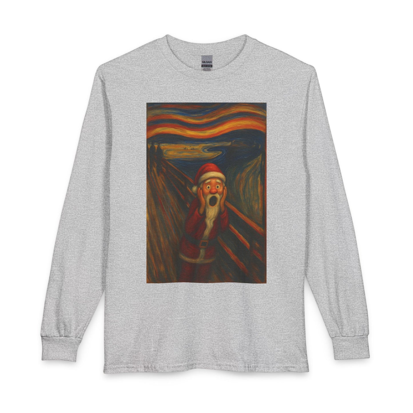 Santa Scream T-Shirt | Parody of The Scream, Holiday Illustration