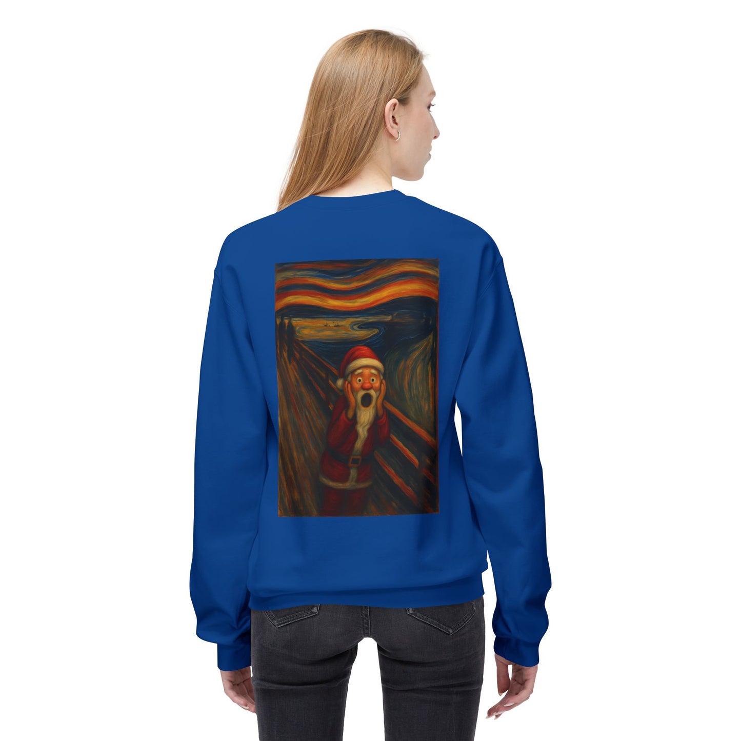 Santa Scream painting Crewneck Sweatshirt | Christmas holiday art