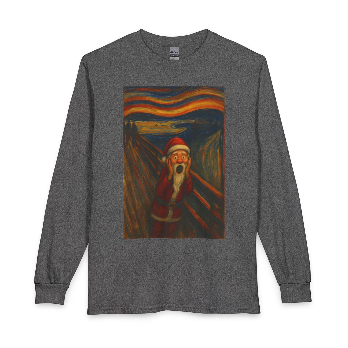 Santa Scream T-Shirt | Parody of The Scream, Holiday Illustration