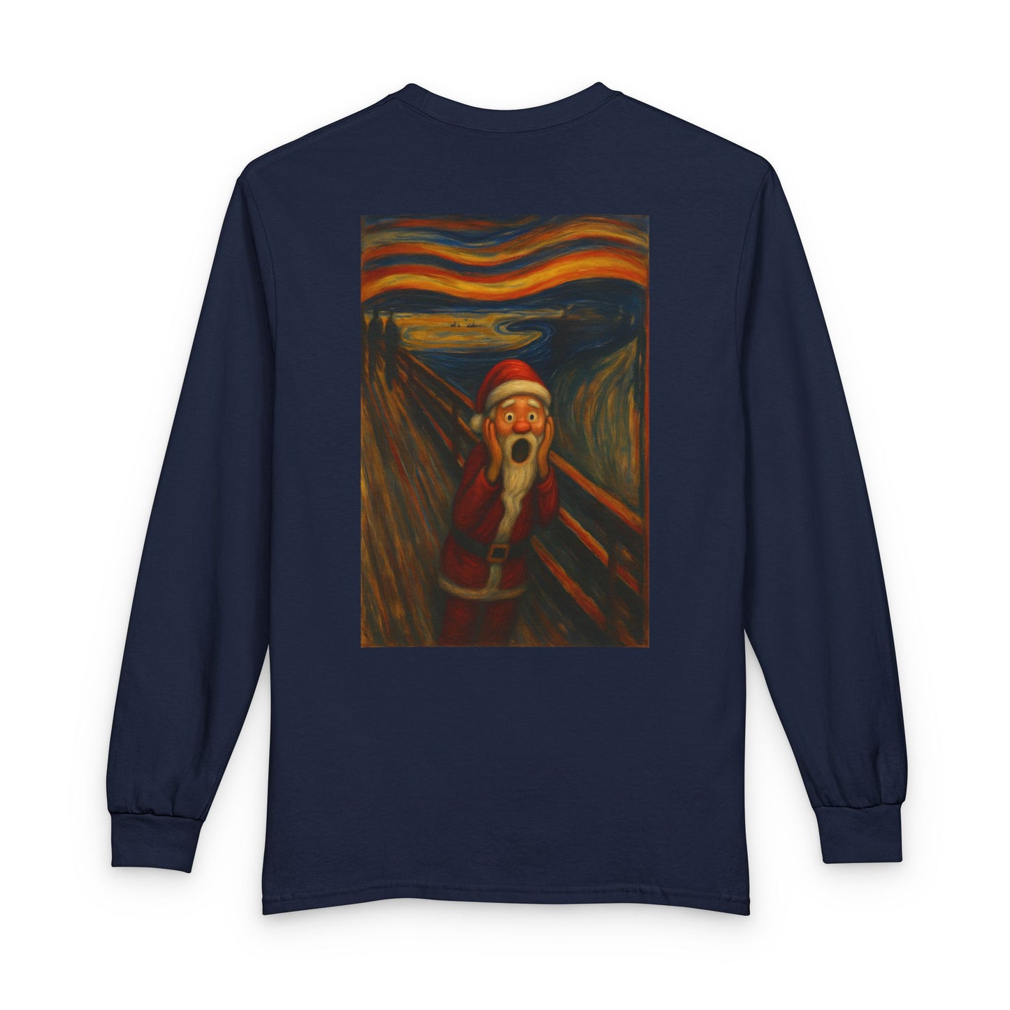 Santa Scream T-Shirt | Parody of The Scream, Holiday Illustration