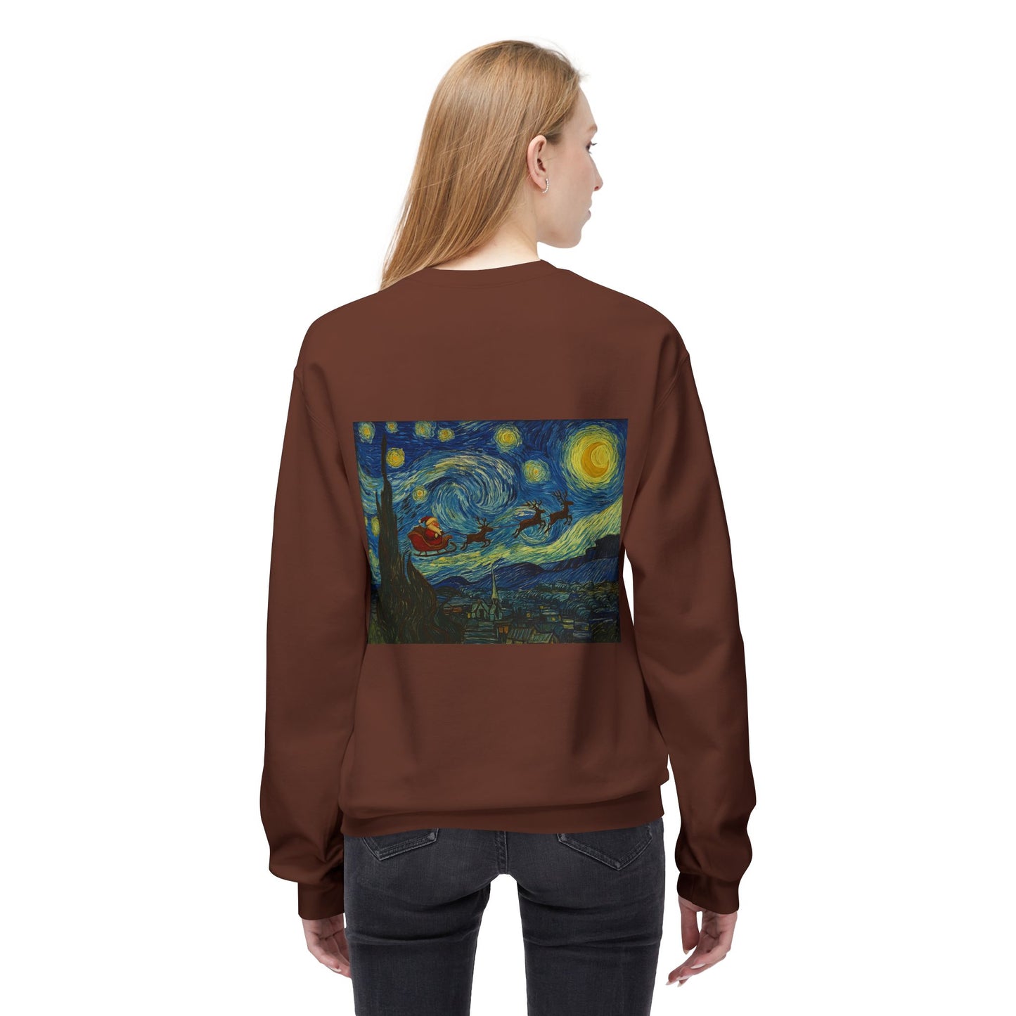 Starry Night Parody Crewneck Sweatshirt | Van Gogh Style Night Sky Print