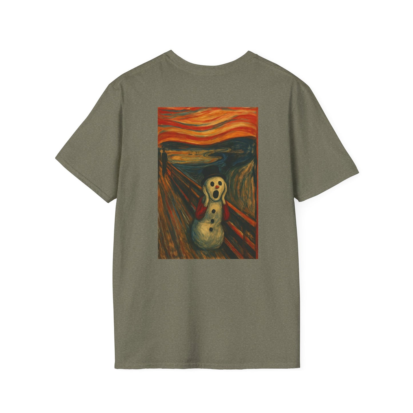 Screaming Figure Snowman T-Shirt | Surreal Expressionist Art Print