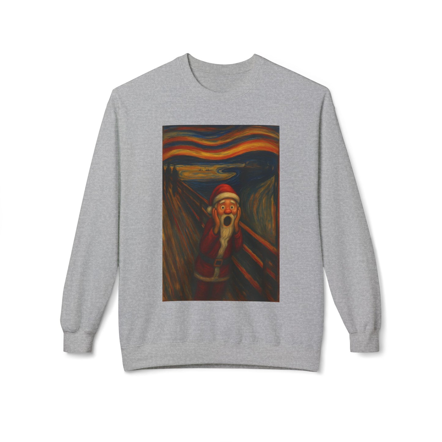 Santa Scream painting Crewneck Sweatshirt | Christmas holiday art