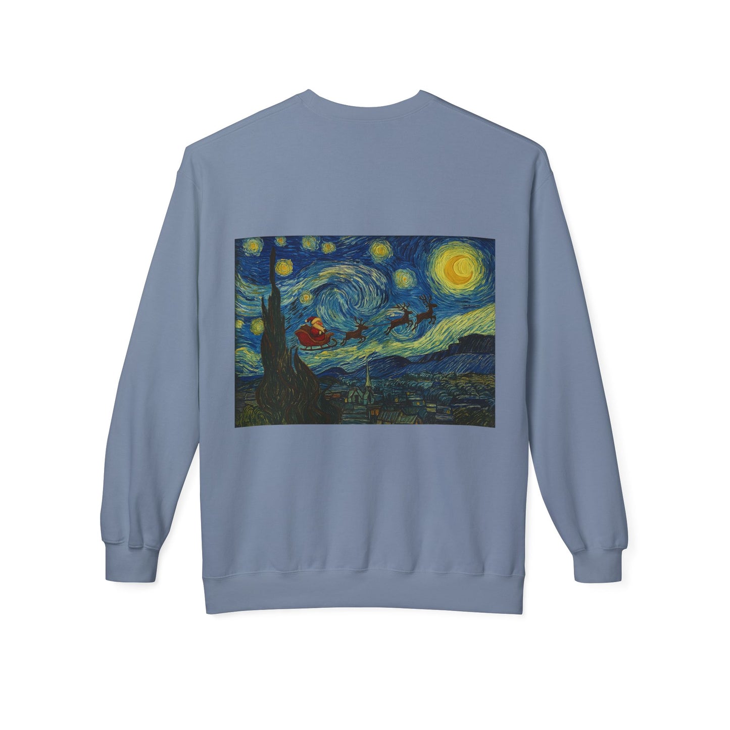 Starry Night Parody Crewneck Sweatshirt | Van Gogh Style Night Sky Print