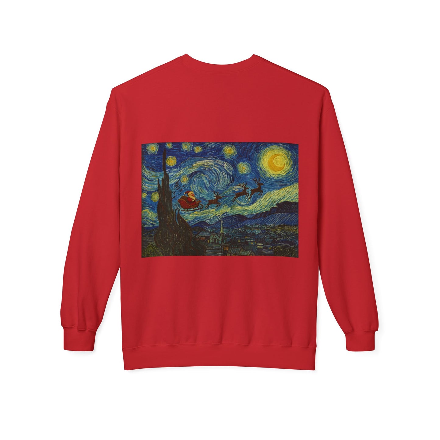 Starry Night Parody Crewneck Sweatshirt | Van Gogh Style Night Sky Print