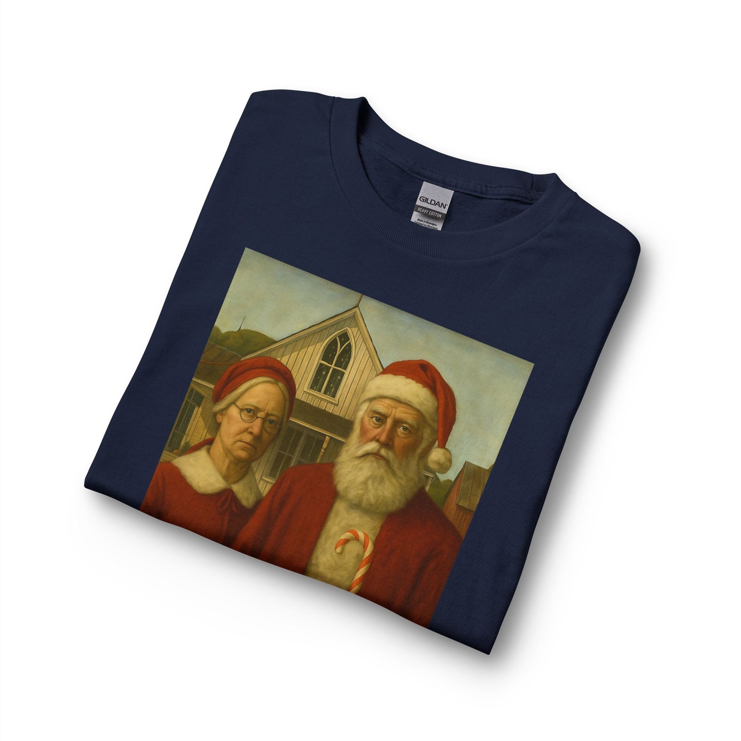 Vintage Santa and Mrs Claus Painting Long Sleeve Tee | Christmas Holiday Shirt