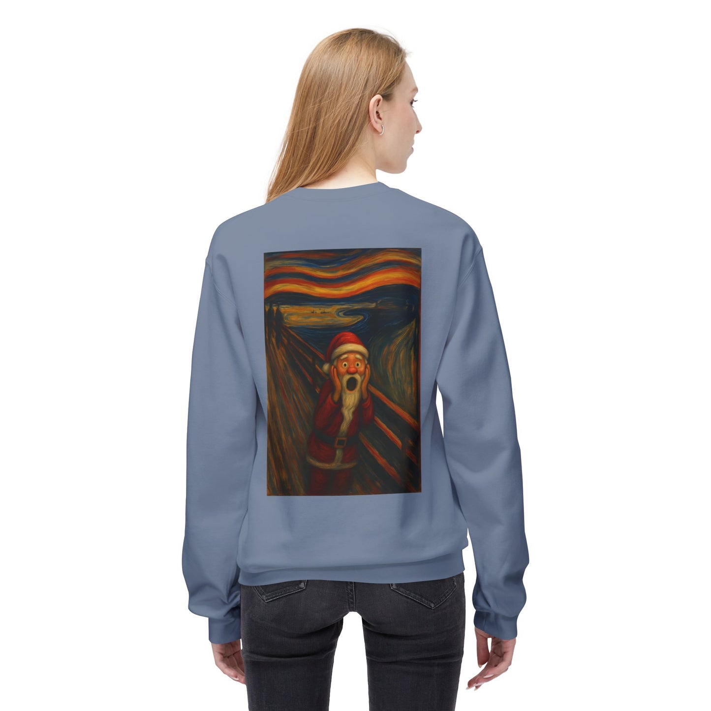 Santa Scream painting Crewneck Sweatshirt | Christmas holiday art