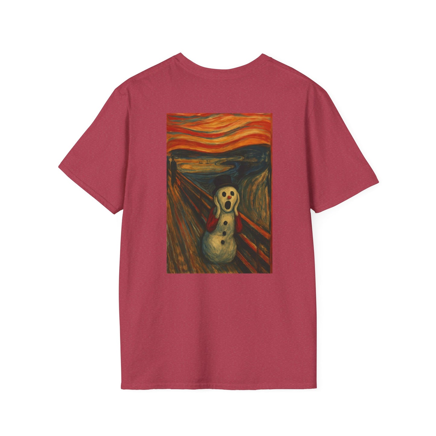 Screaming Figure Snowman T-Shirt | Surreal Expressionist Art Print
