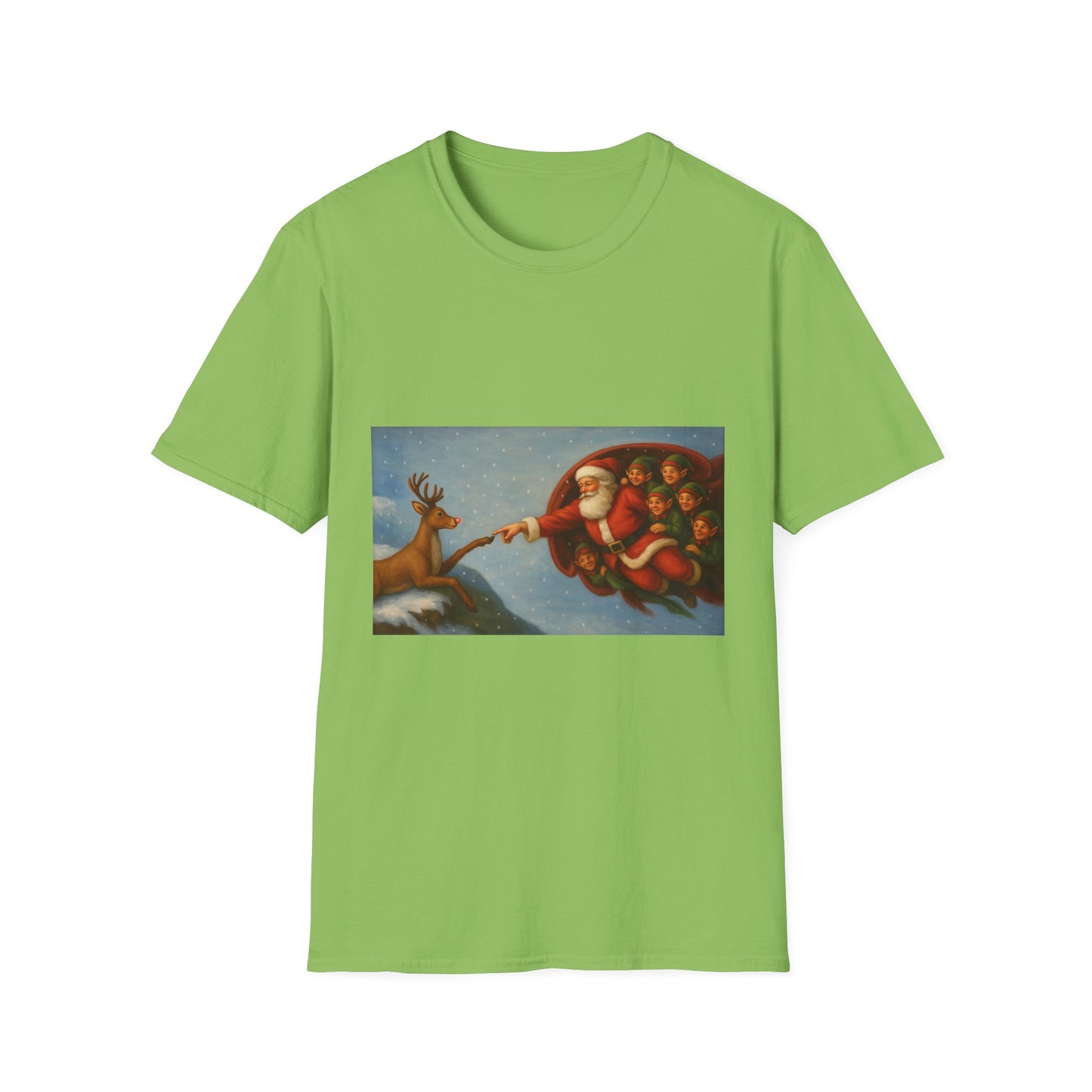 Santa and Reindeer T-Shirt | Christmas Holiday Illustration