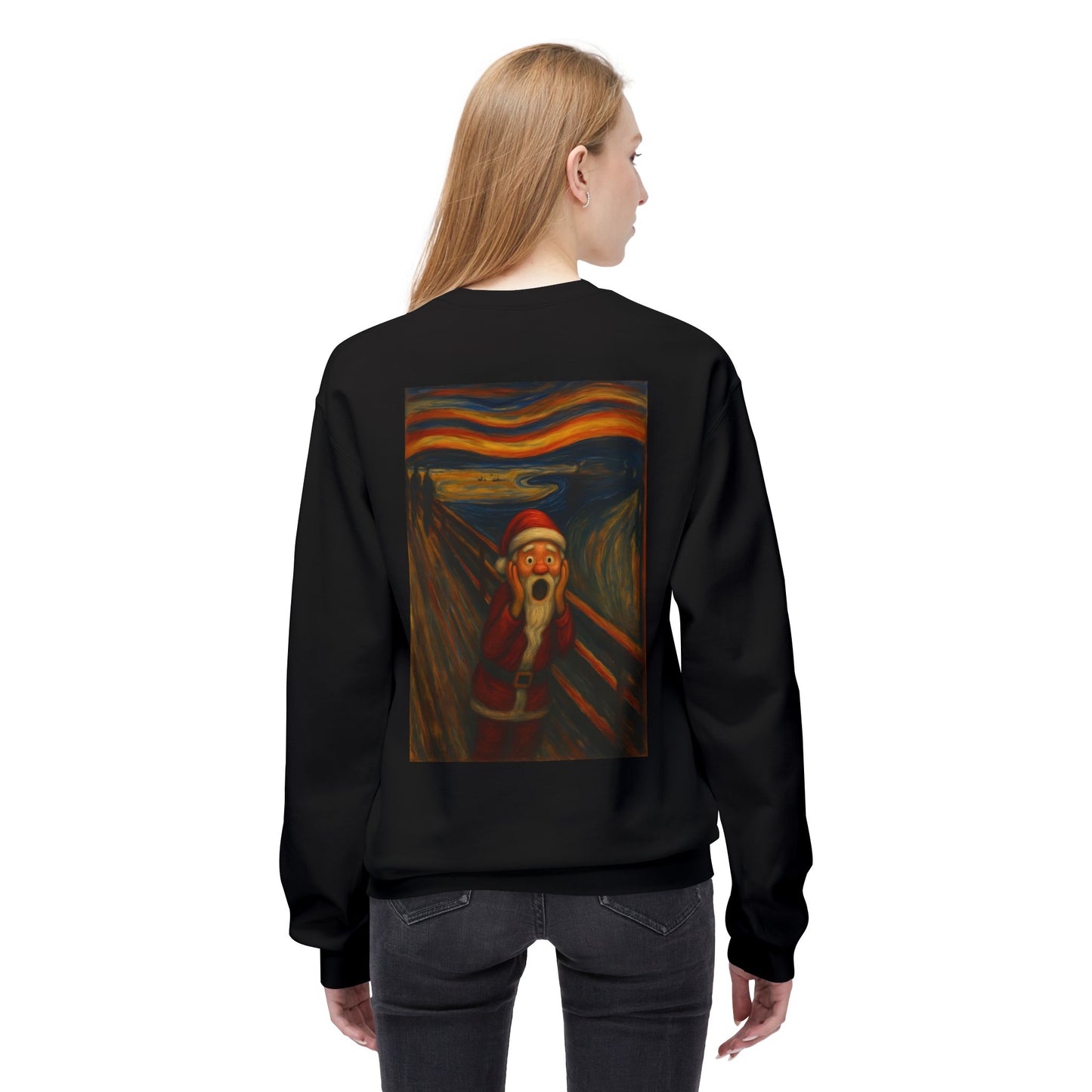 Santa Scream painting Crewneck Sweatshirt | Christmas holiday art