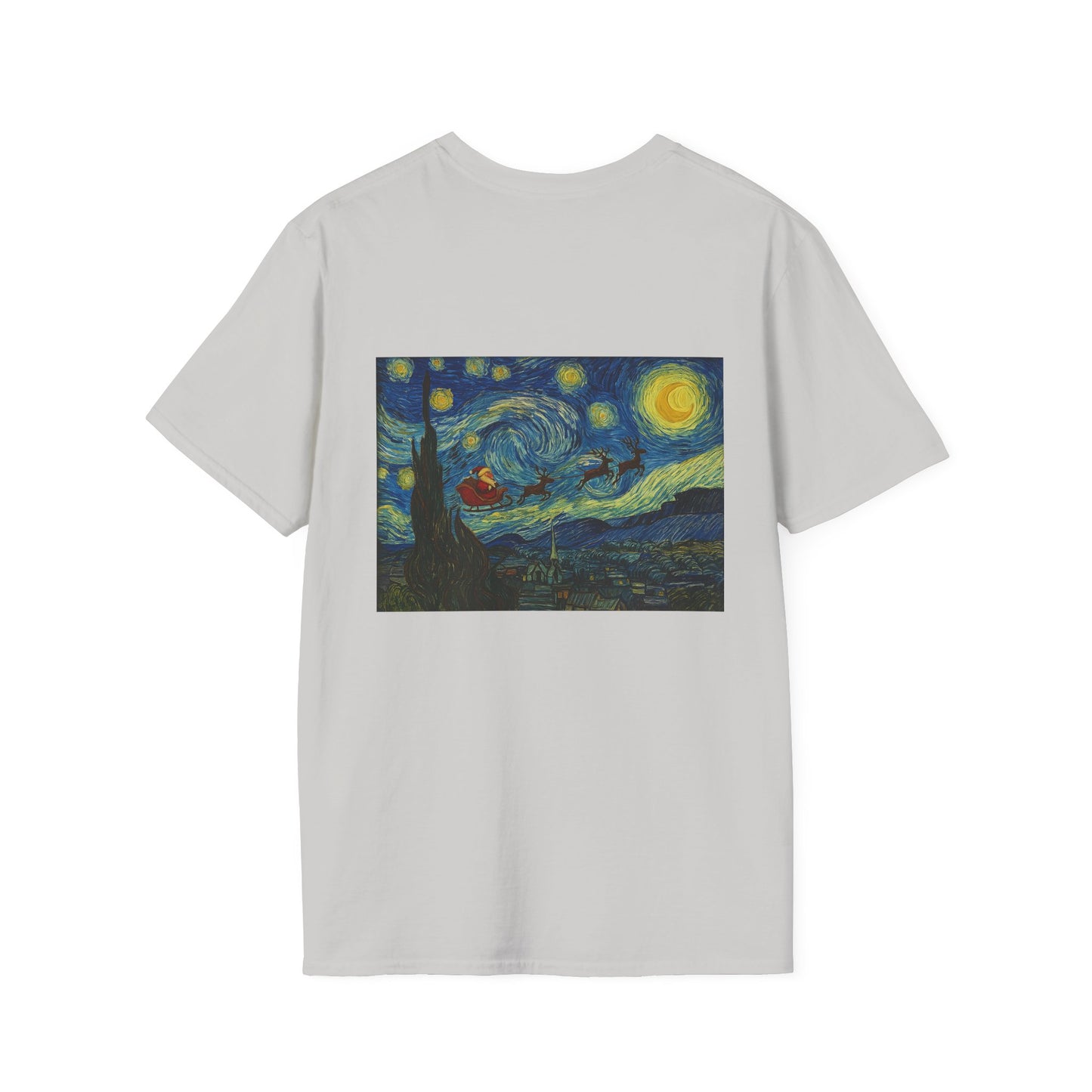 Starry Night Parody with Red Car T-Shirt | Van Gogh Style Night Sky Print