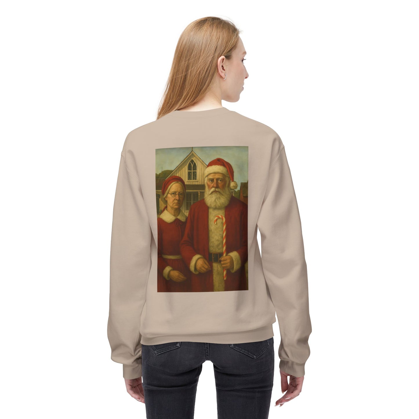 Santa and Mrs. Claus Portrait Sweatshirt | Vintage Holiday Illustration