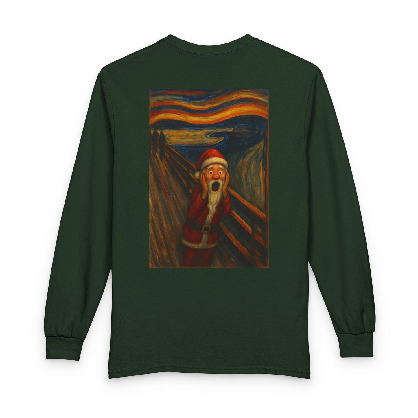 Santa Scream T-Shirt | Parody of The Scream, Holiday Illustration